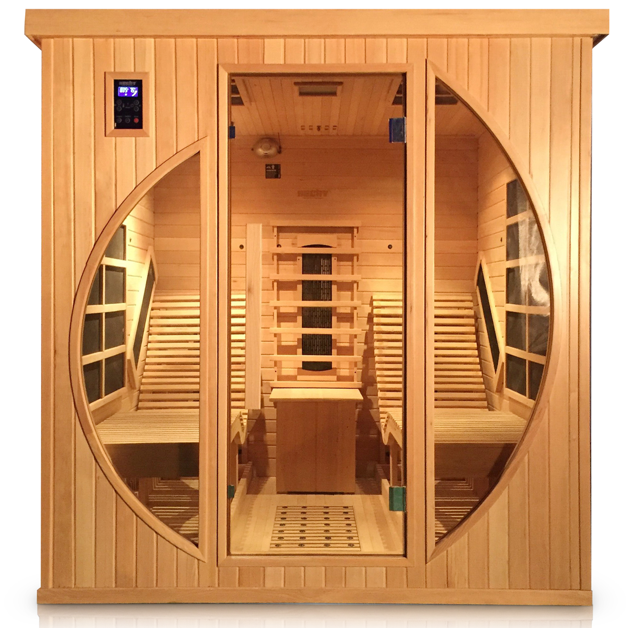 Hecht Infrarotsauna FANTASY mit ergonomischen Liegen und Beistelltisch 