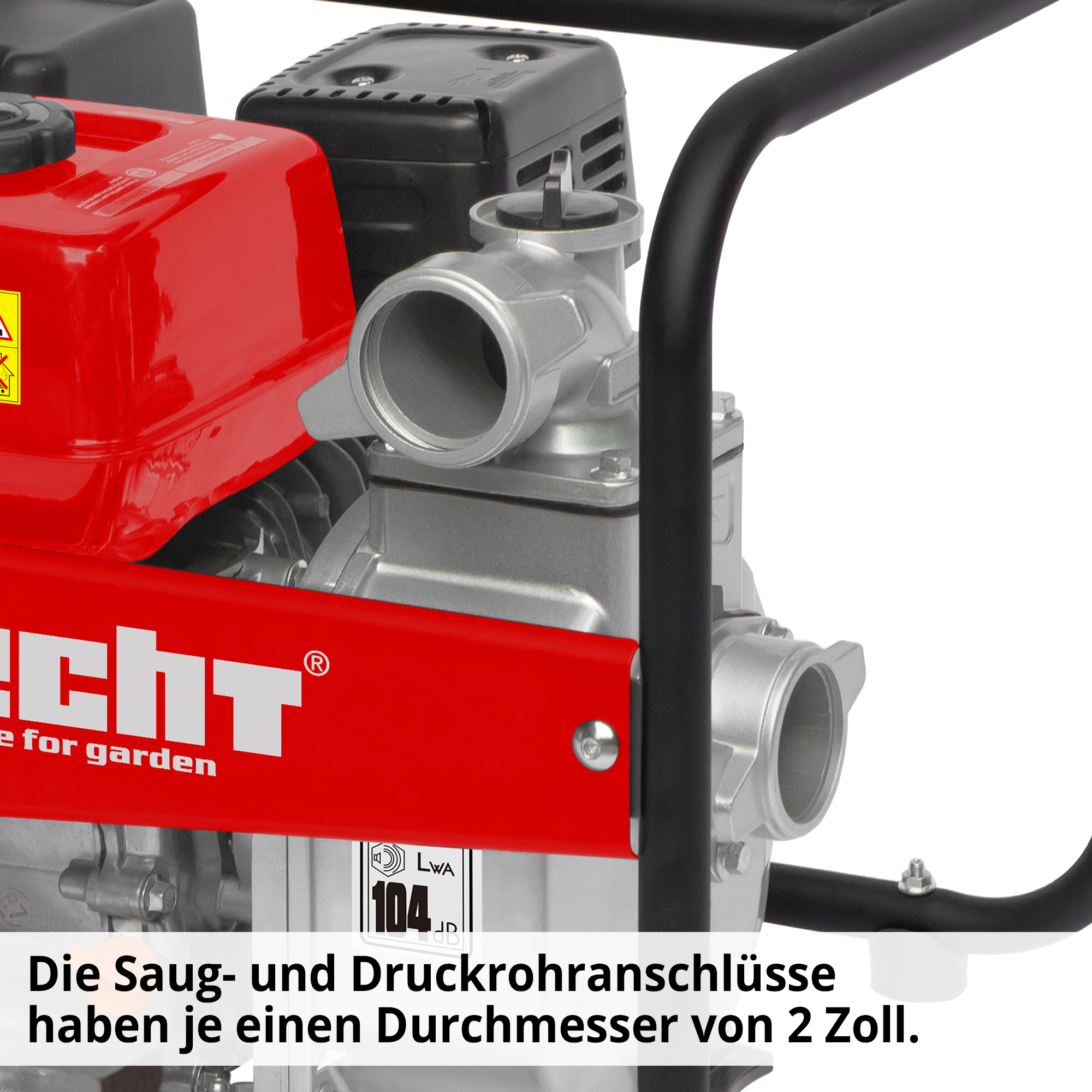 Schmutzwasserpumpe; Saug- und Druckrohranschlüsse haben einen Durchmesser von 2 Zoll