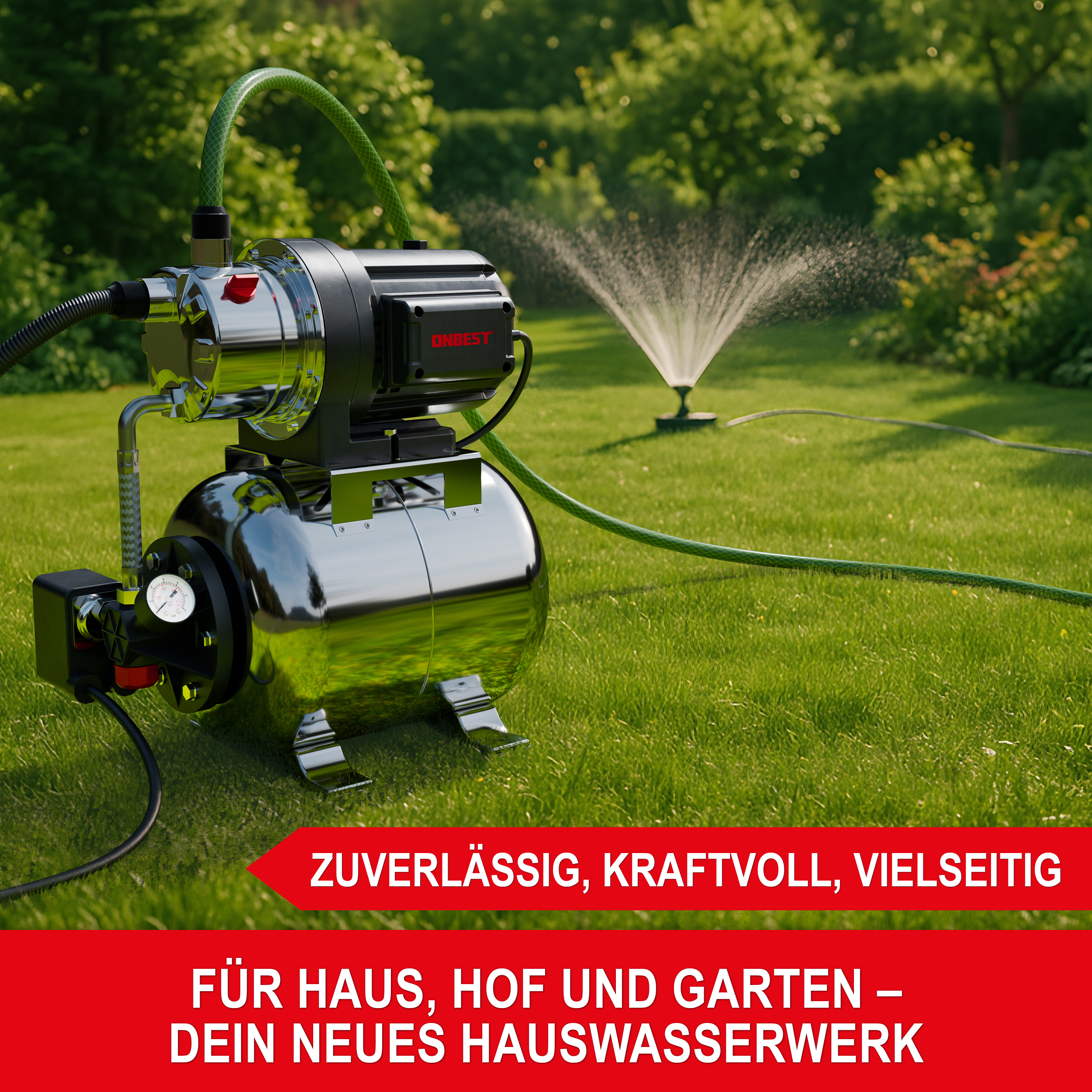 ONBEST Hauswasserwerk INOX; Für Haus, Hof und Garten – dein neues Hauswasserwerk ONBEST Hauswasserwerk INOX; Für Haus, Hof und Garten – dein neues Hauswasserwerk