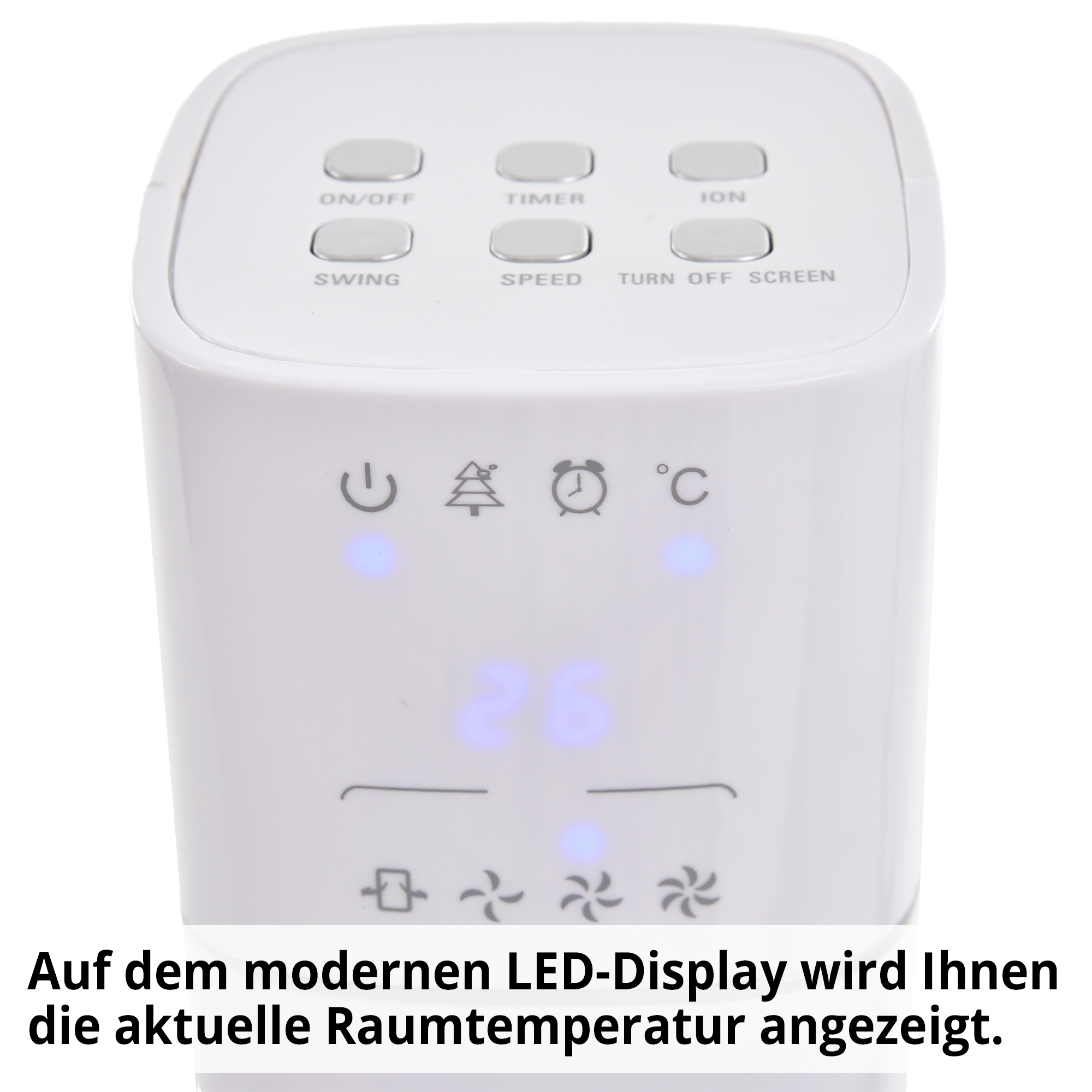 HECHT Turmventilator »3736« Turmventilator mit modernem LED-Display