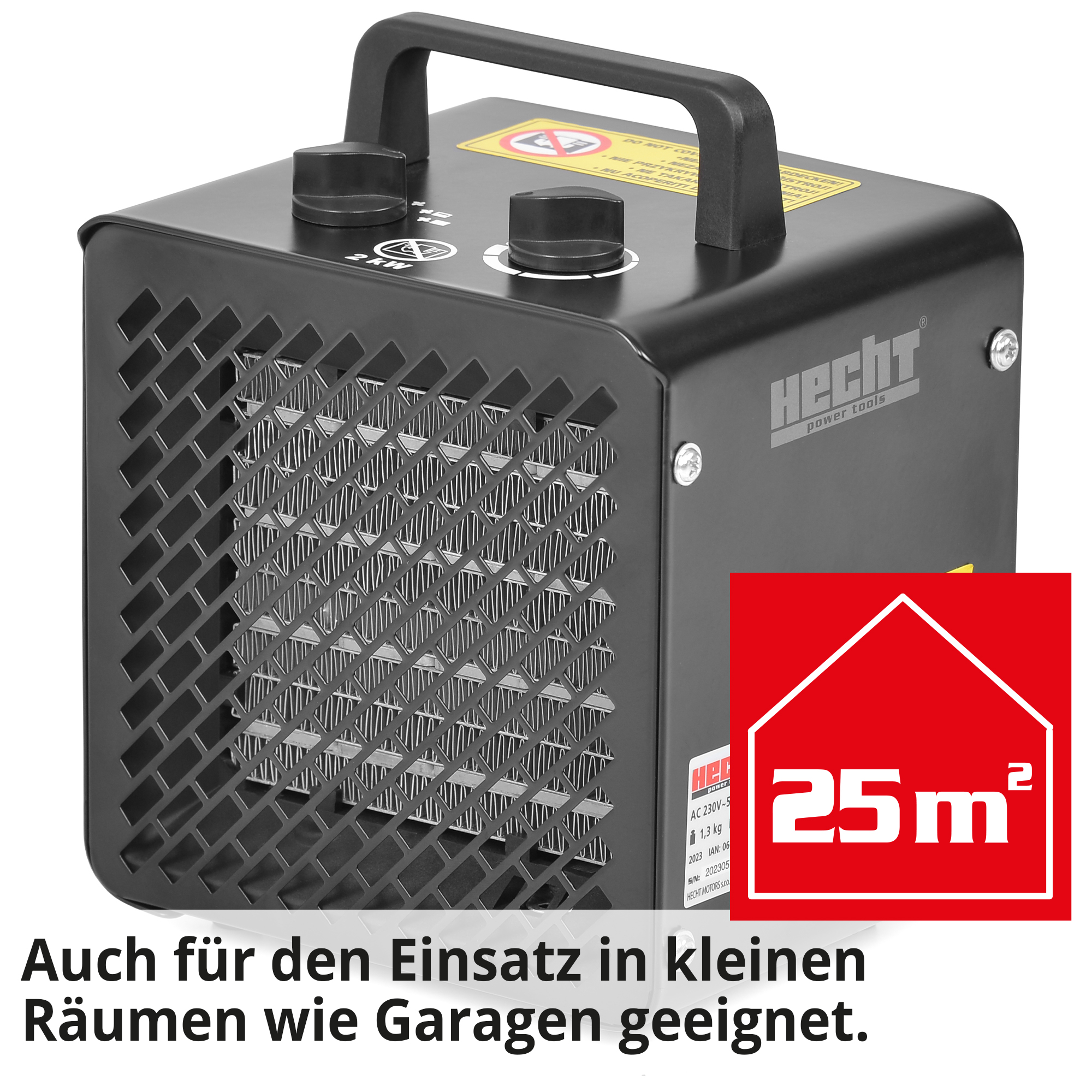 Hecht 3544 Keramik Heizlüfter; Auch für den Einsatz in kleinen Räumen wie Garagen geeignet