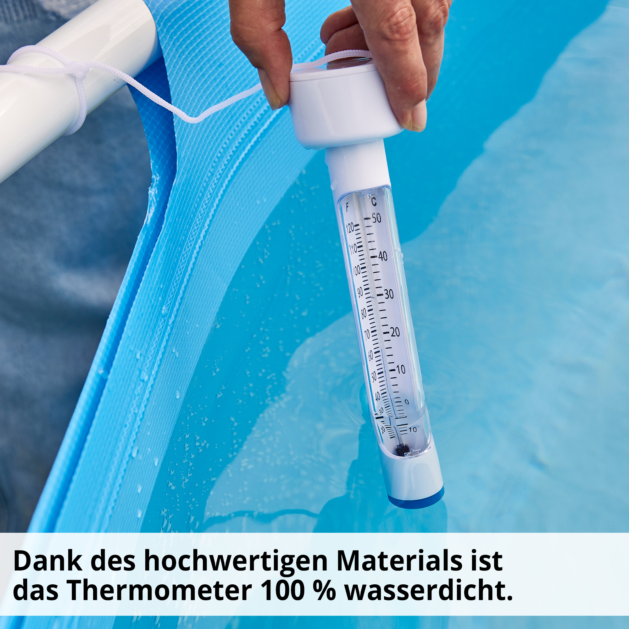 Hecht 060504 Wasser Thermometer; Dank des hochwertigen Materials ist das Thermometer 100% wasserdicht