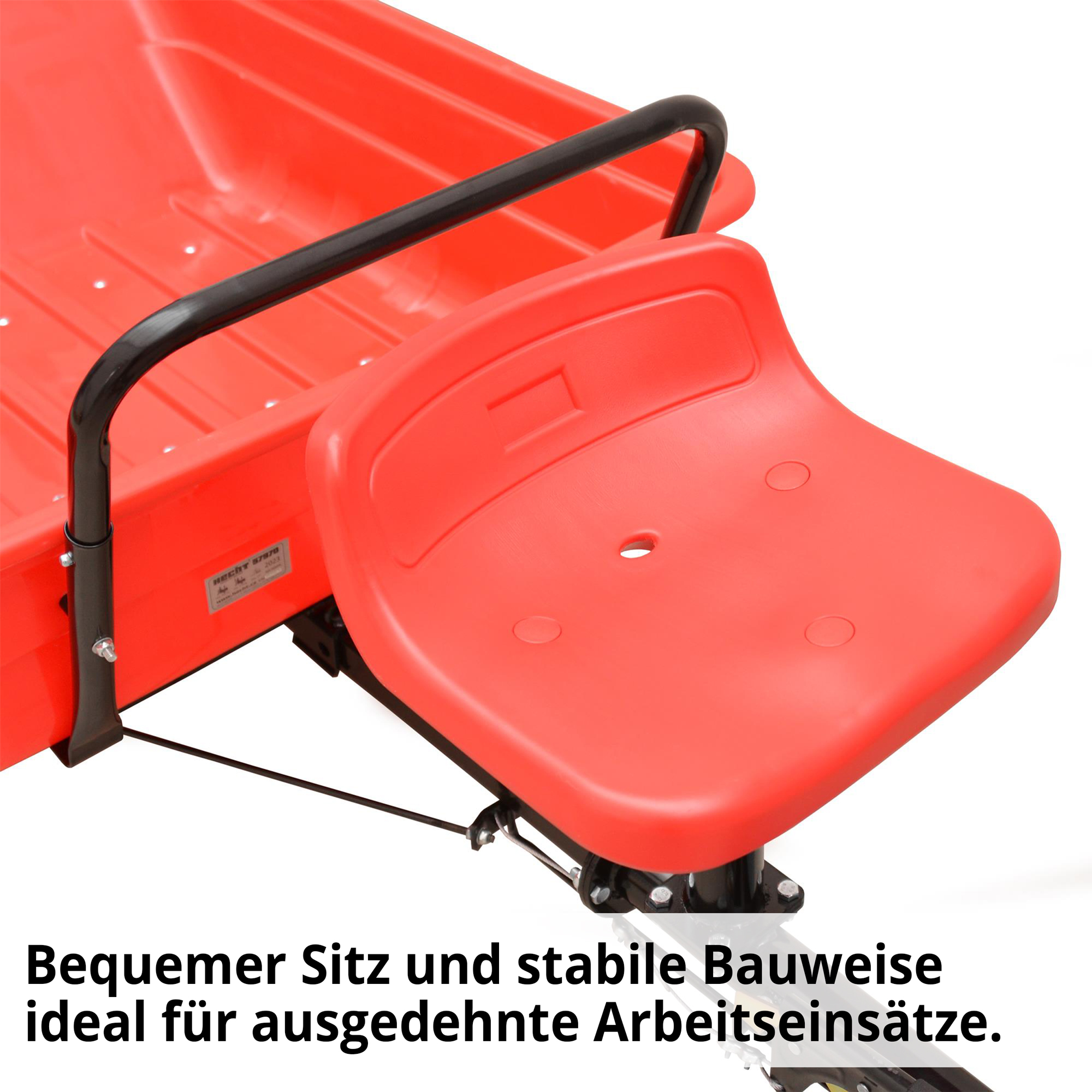Hecht Anhänger mit Sitz und großer Fläche Ideal für Holz oder Werkzeuge 