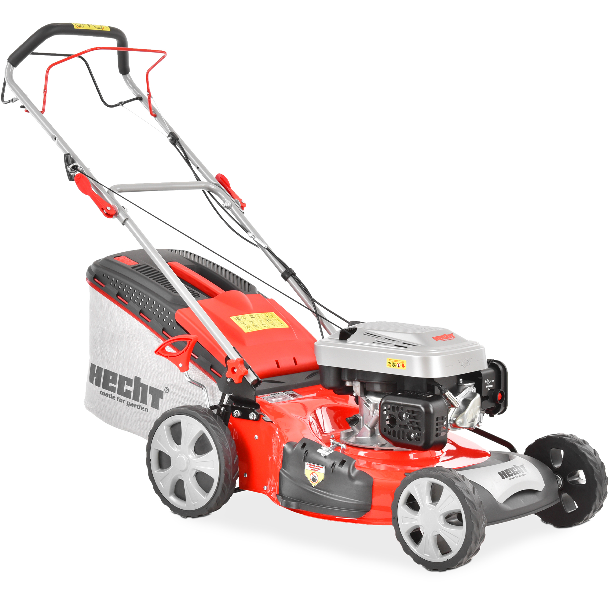 Rasenmäher Benzin HECHT 551 SX 5-in-1 Funktion Radantrieb 51 cm rot