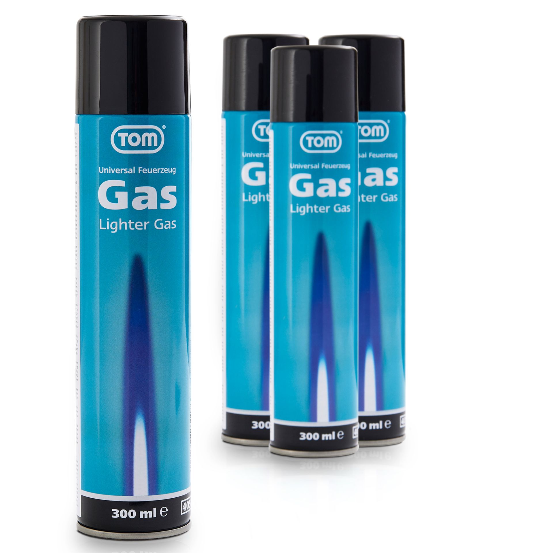 4 Dosen LG-300 TOM Feuerzeug Gas