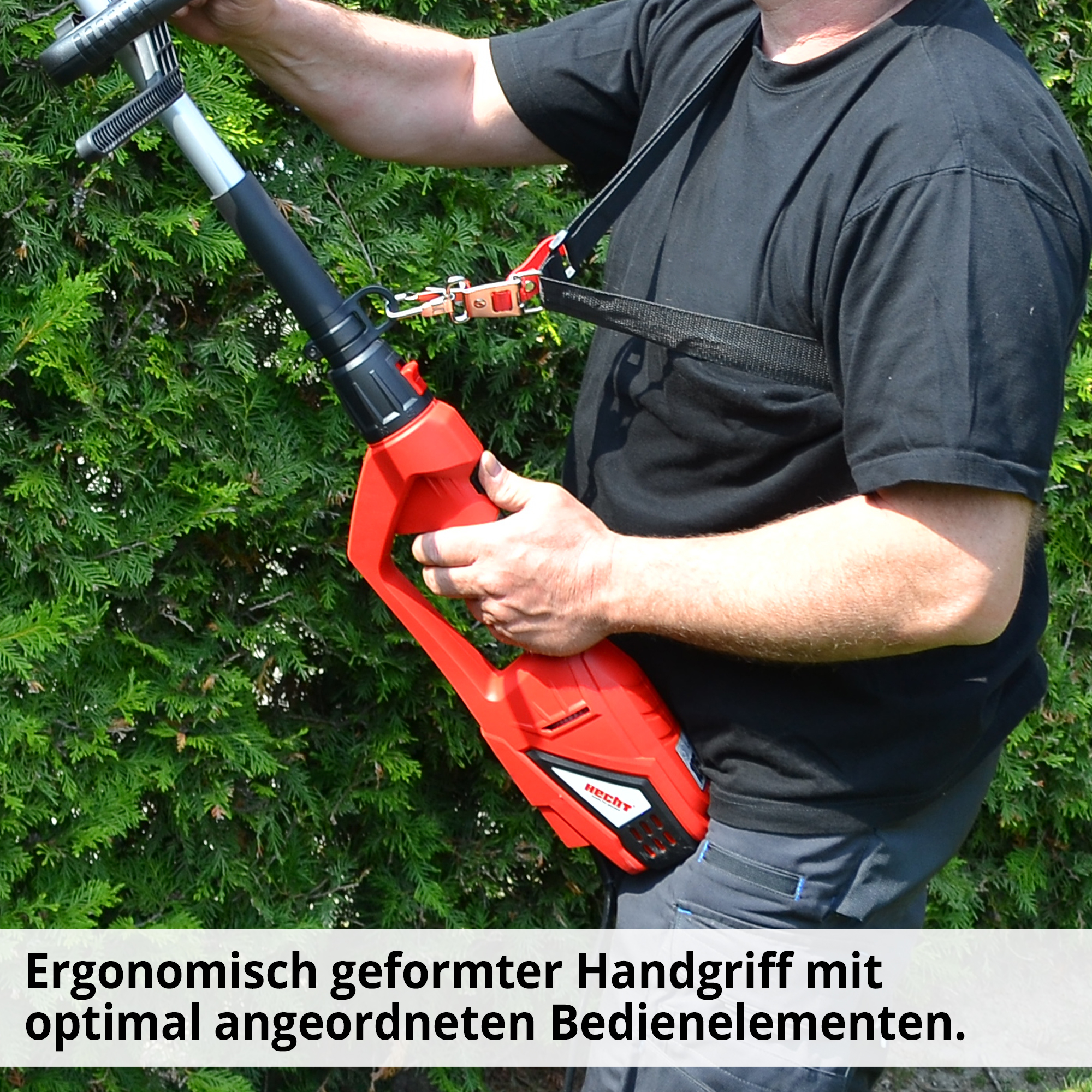 Elektro-Heckenschere mit ergonomischem Griff für sauberen Schnitt 