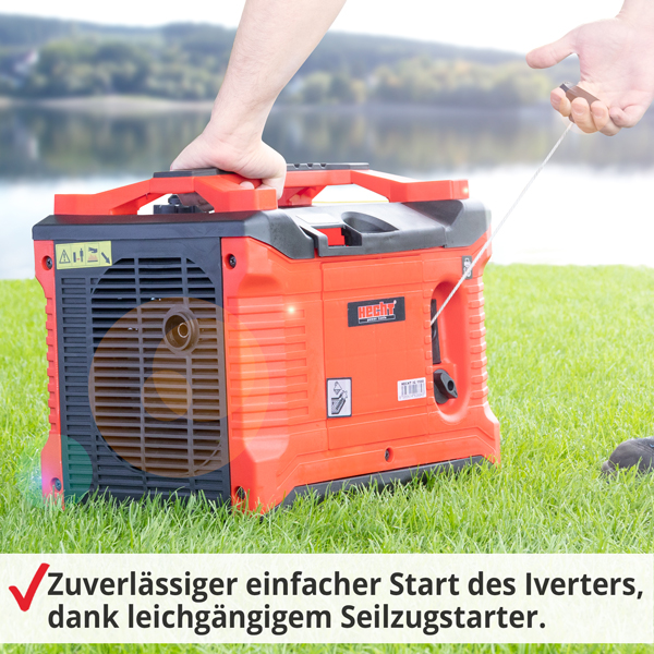 Inverter Benzin Notstromaggregat mit leichtgängigem Seilzugstarter zum einfachen und zuverlässigen Start des Inverters Inverter Benzin Notstromaggregat mit leichtgängigem Seilzugstarter zum einfachen und zuverlässigen Start des Inverters