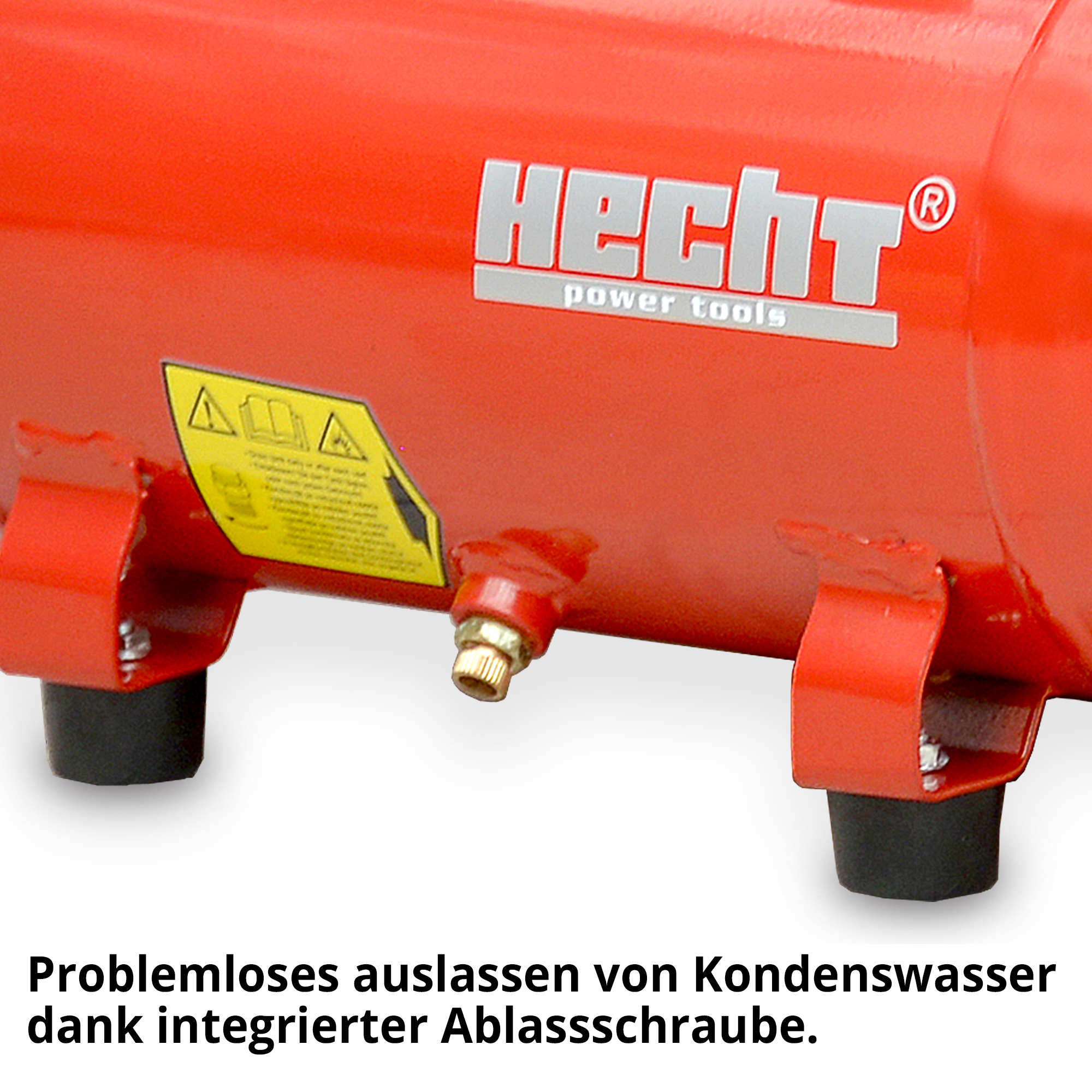 Hecht 20171 Flüster Kompressor; Problemloses auslassen von Kondenswasser dank integrierter Ablassschraube 