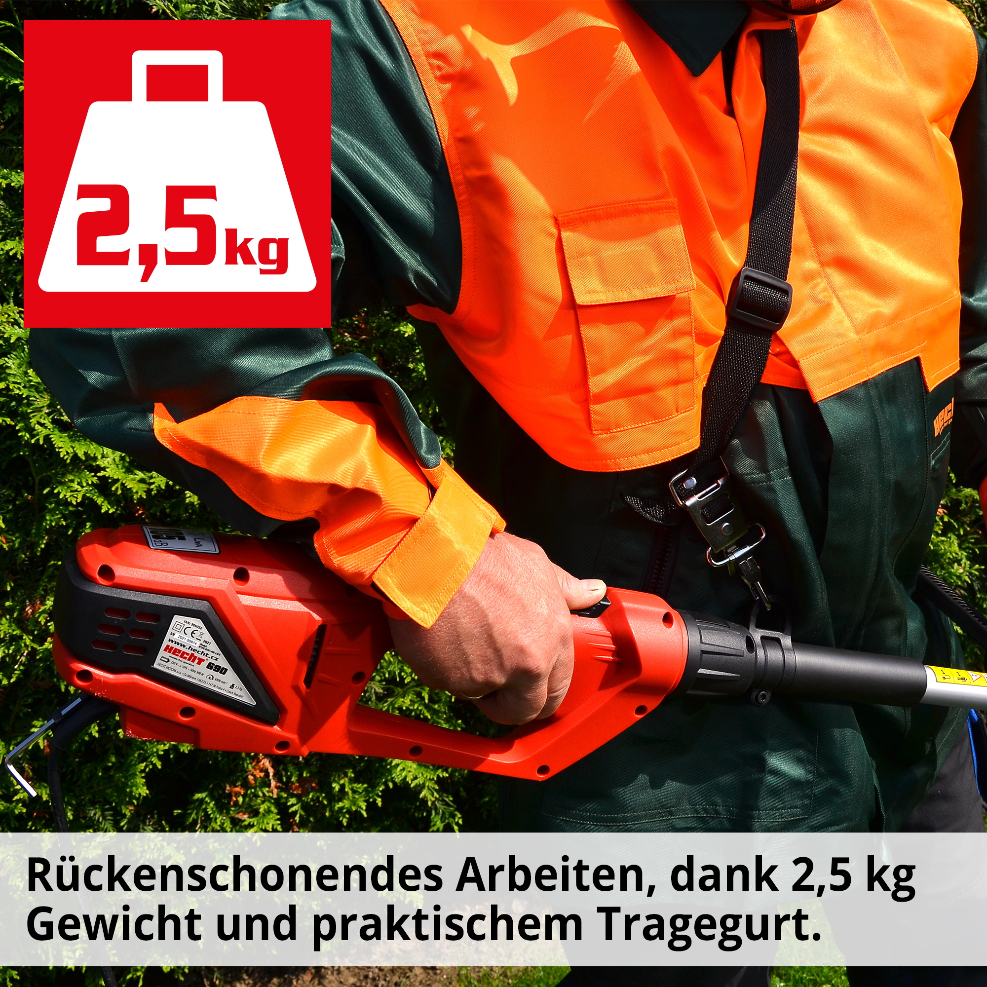 Hecht Elektro-Multitool bequemes arbeiten dank geringem Gewicht und Tragegurt 