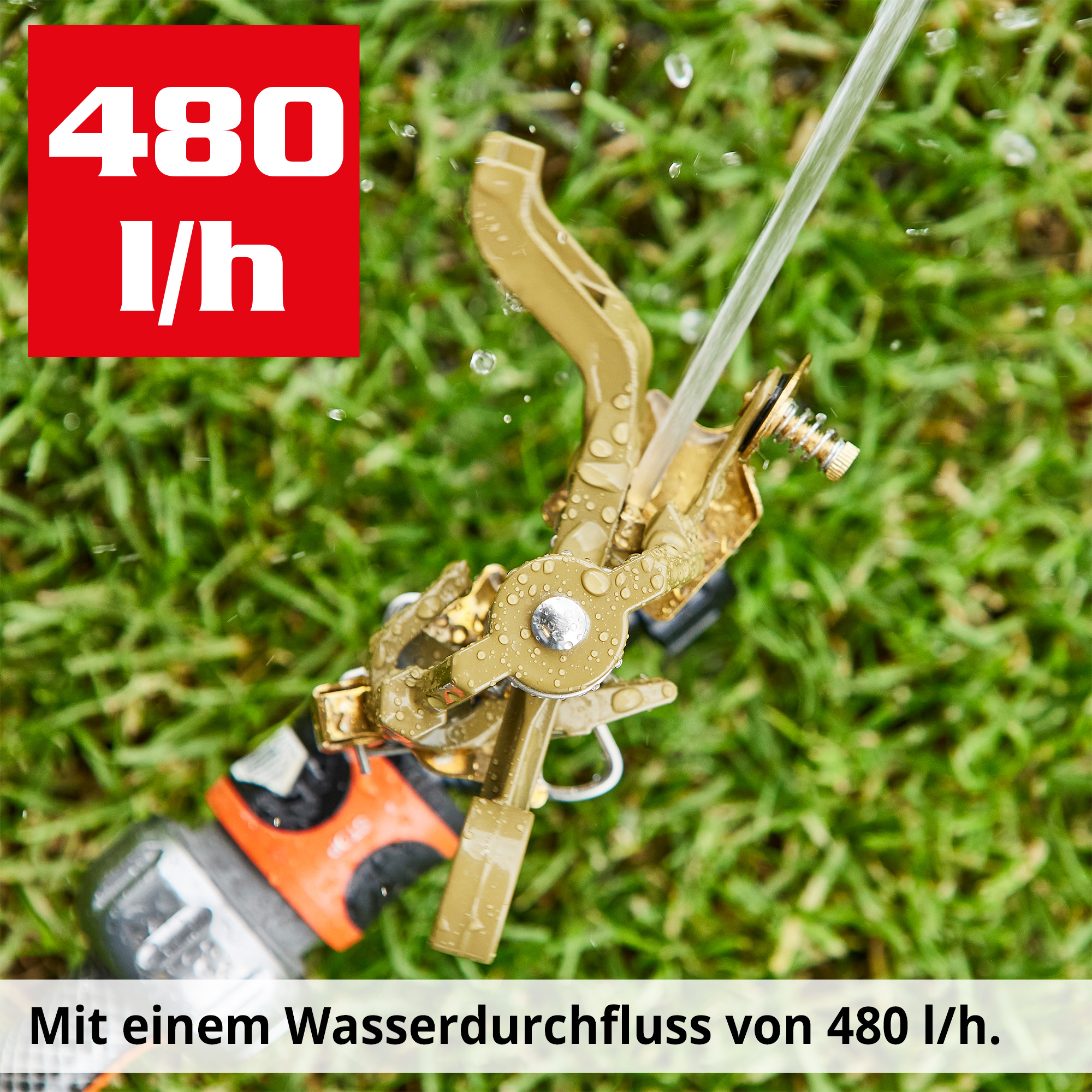 Rasensprenger mit bis zu 480 Liter Wasser Durchlauf 