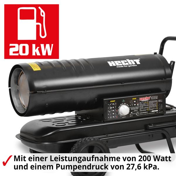 HECHT Diesel Heizkanone 3021 Heizkanone mit hoher Leistungsaufnahme