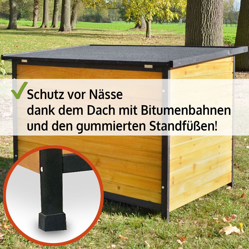 Carlo Hundehütte XL; Schutz vor Nässe durch gummierte Standfüße