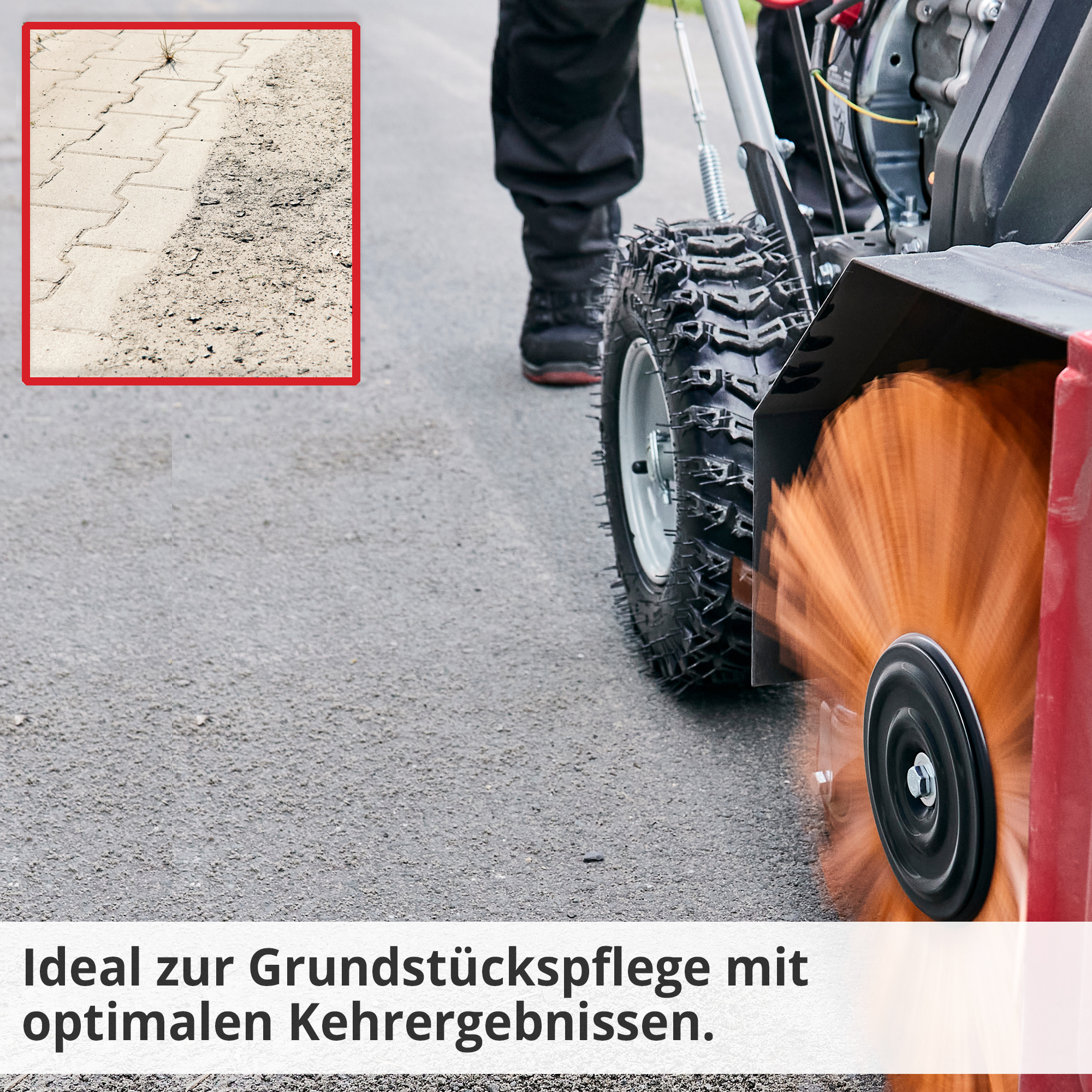 Hecht 8615 Kehrmaschine SET; Ideal zu Grundstückpflege mit optimalen Kehrergebnisse
