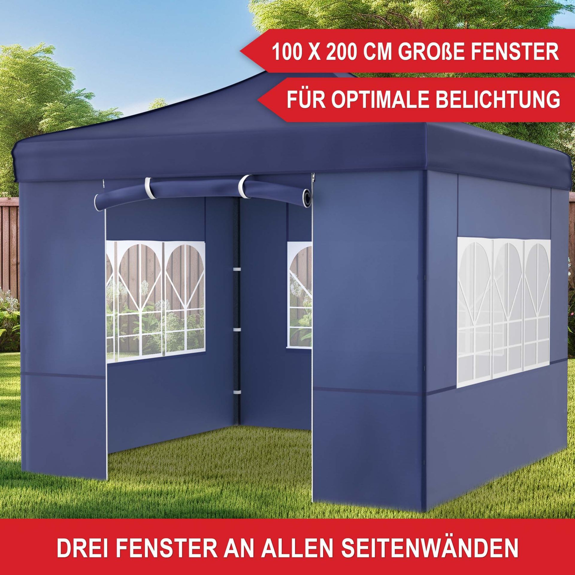 Pavillon blau - Große Fenster, optimale Belichtung, 3 Fenster an allen Seitenwänden