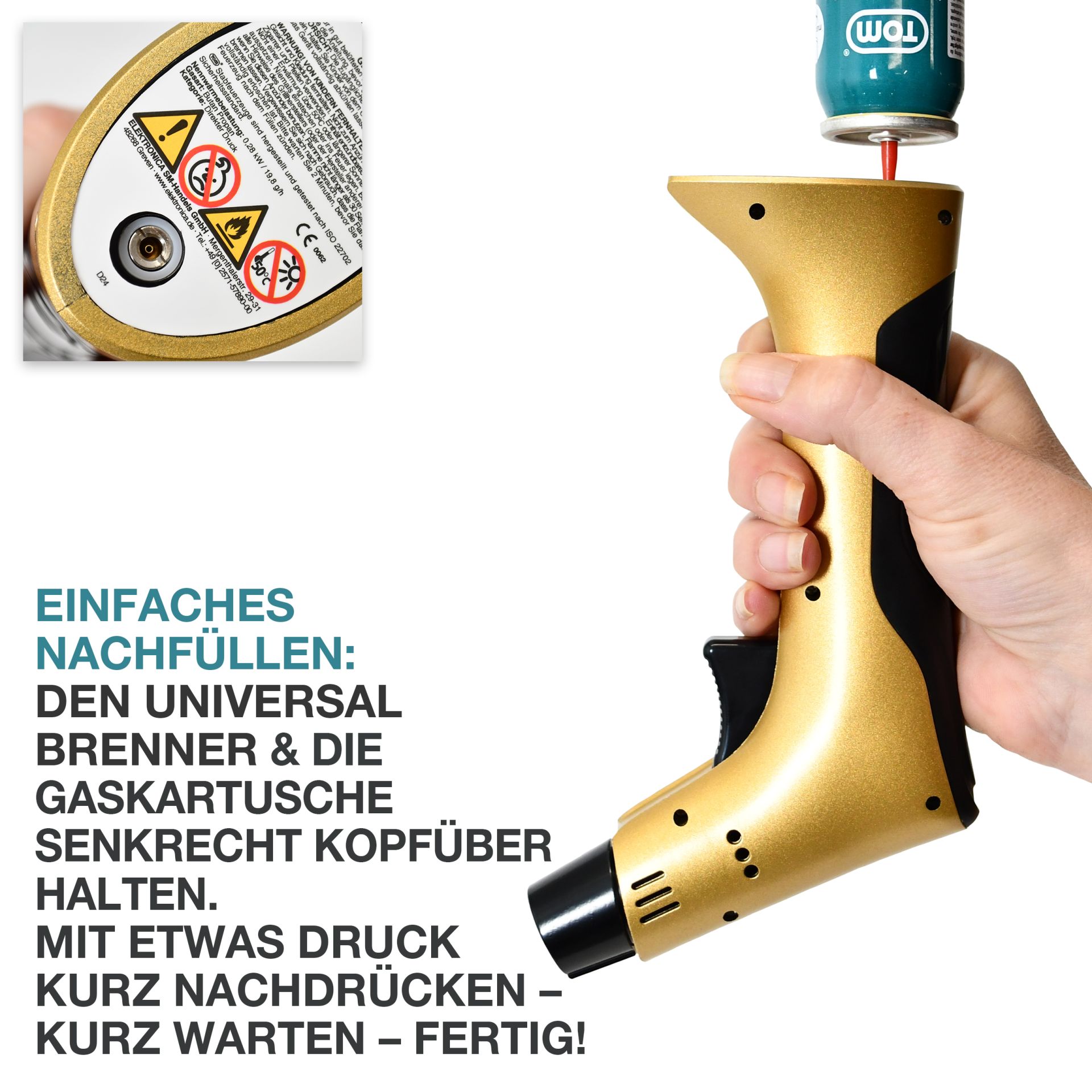 TOM Jetbrenner GB-500; Einfaches Nachfüllen