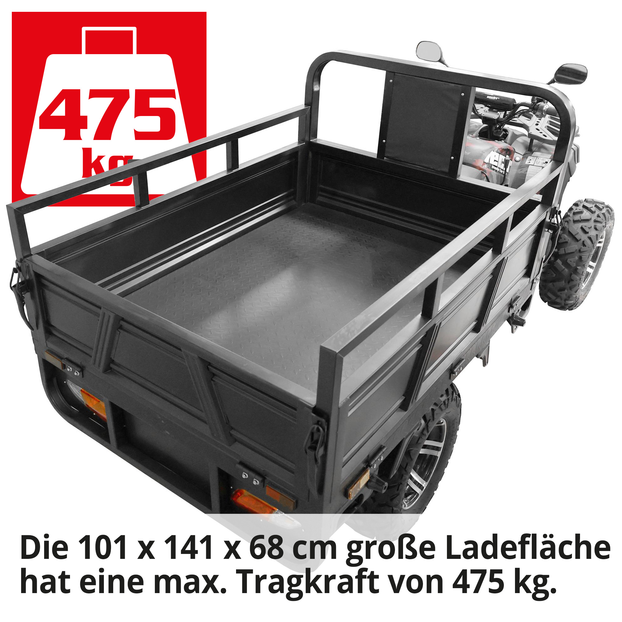 Hecht Farmis - Quad mit Pritsche mit großer Ladefläche und großer Tragkraft