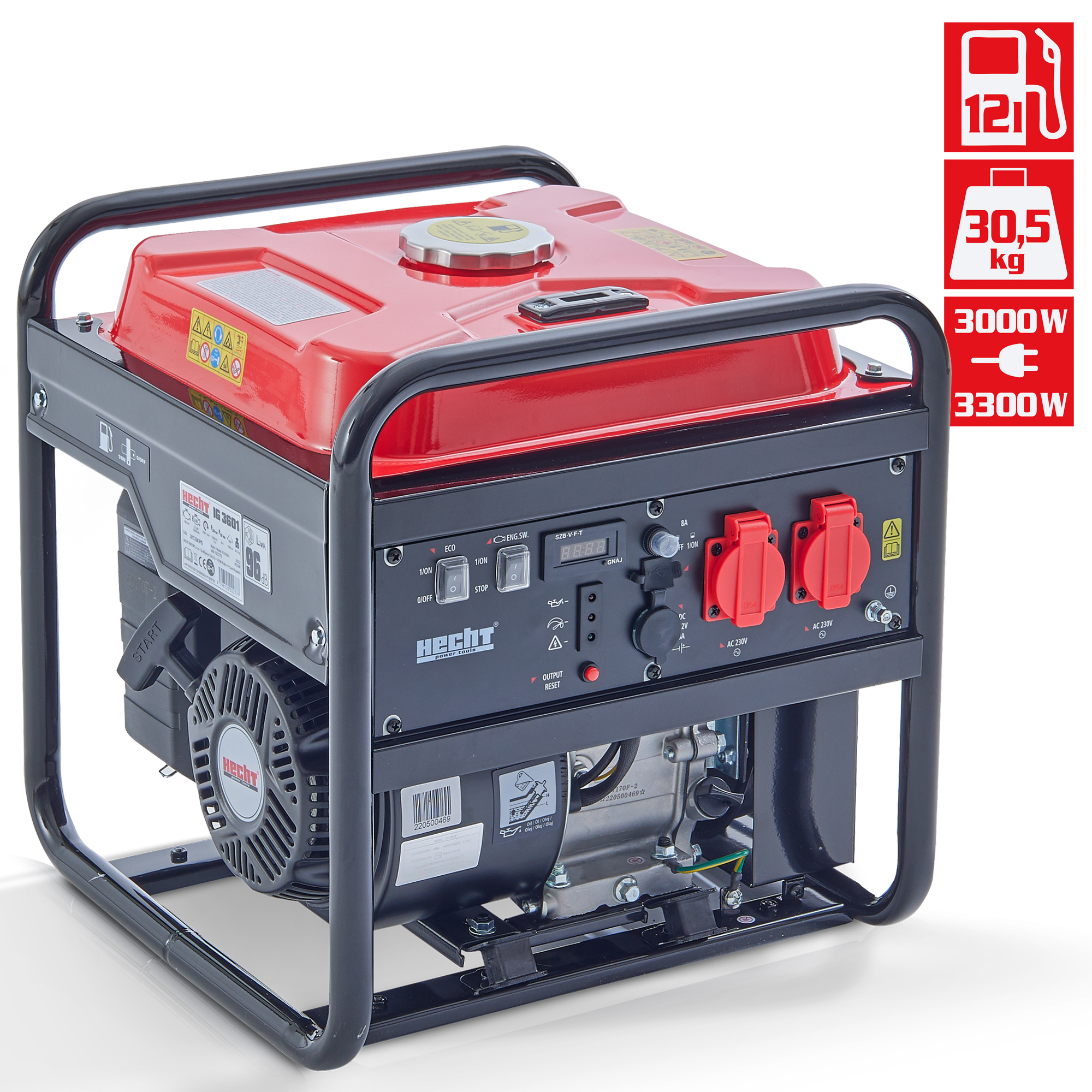 Hecht IG 3601 Inverter Benzin Notstromaggregat; Leistungsstark