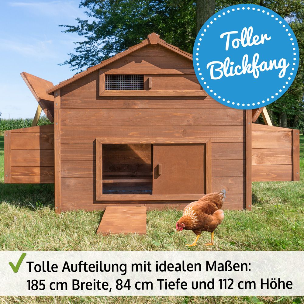 Hühnervoliere Happyfarm; 185 x 84 x 112 Zentimeter