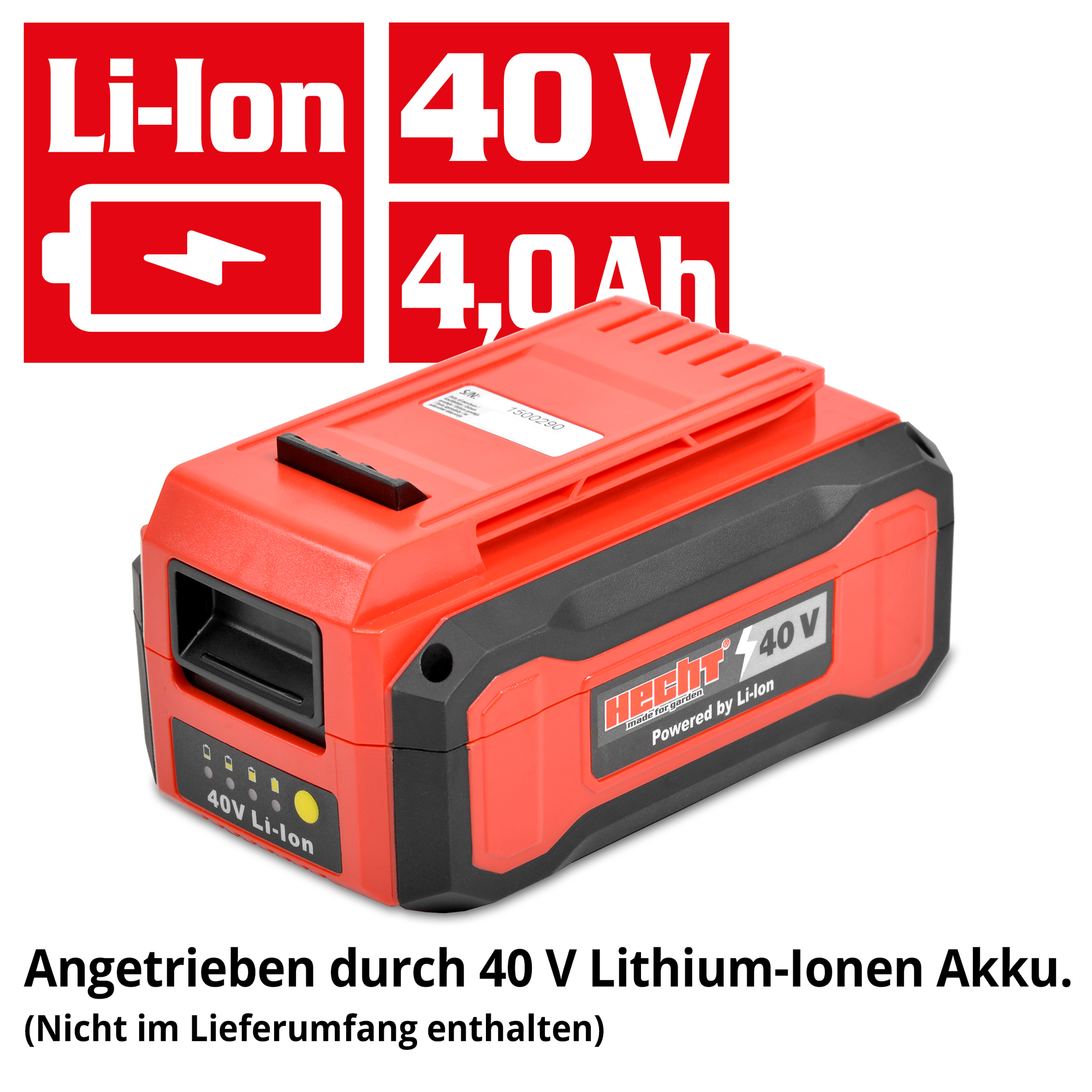 Akku Kettensäge; Angetrieben durch 40 Volt Lithium-Ionen Akku (Nicht im Lieferumfang enthalten)