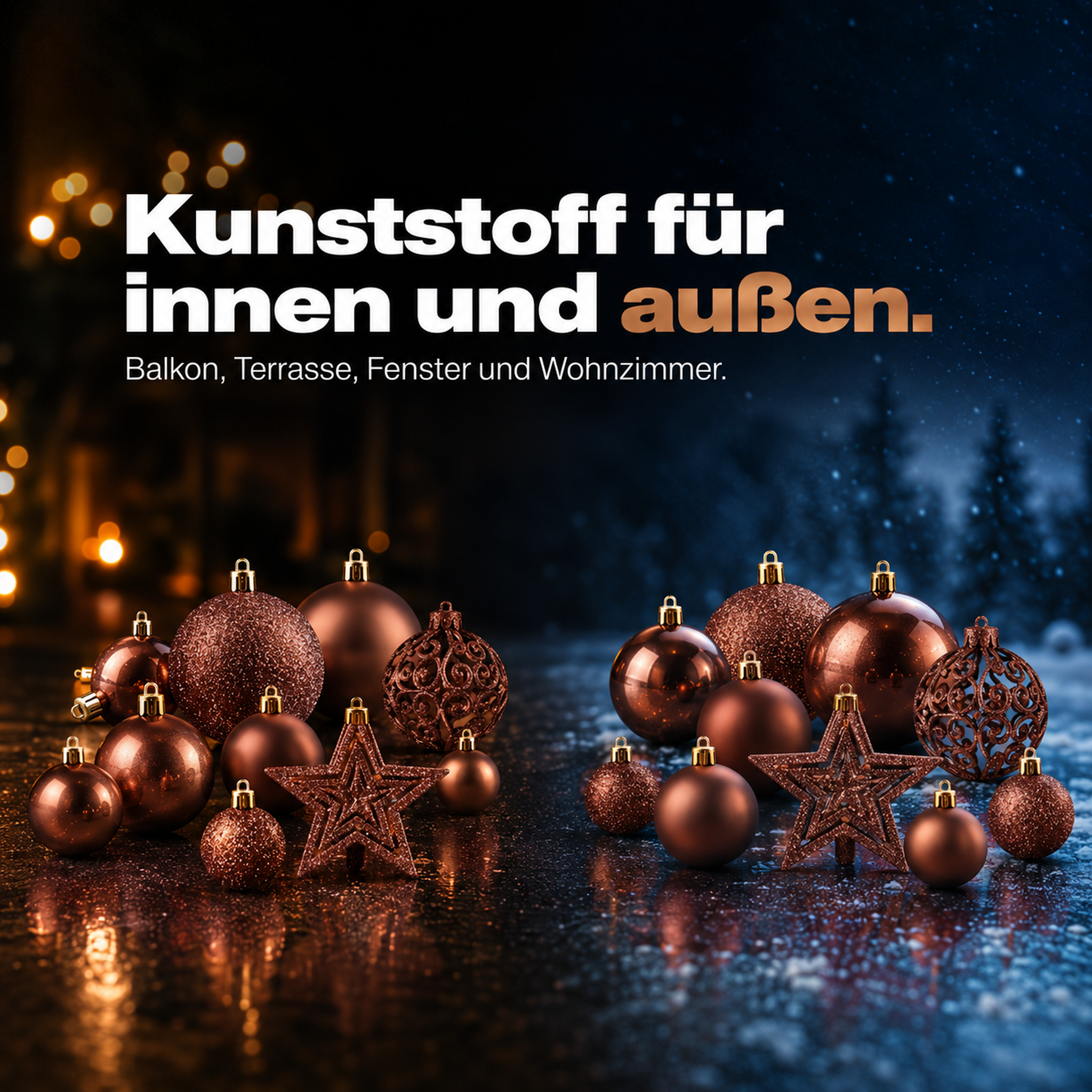 Outdoor Baumschmuck Braun: Wetterfester Kunststoff für drinnen und außen. (Dieses Bild wurde mit Hilfe von KI generiert.)