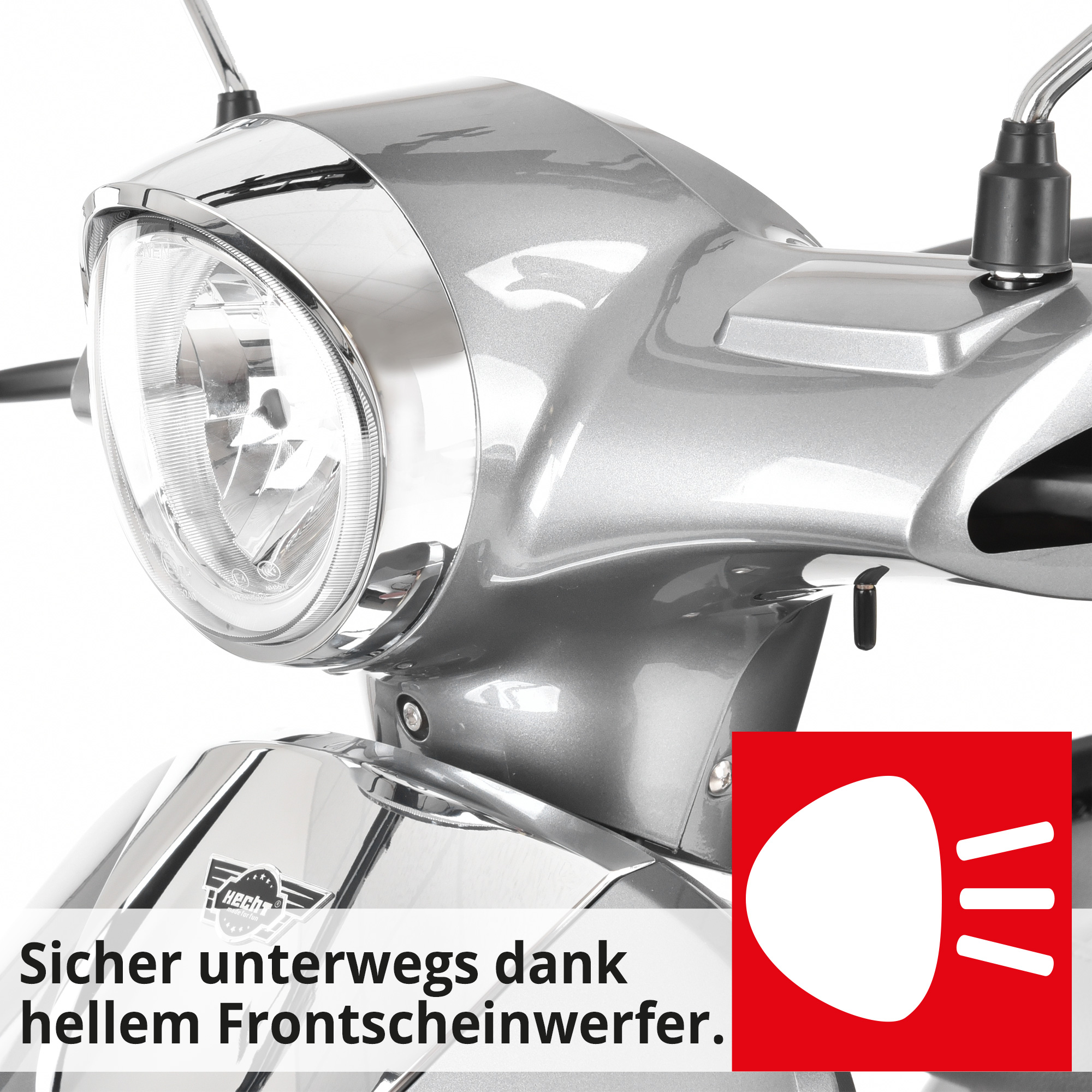 HECHT CITISMAX Grau mit hellem Frontscheinwerfer