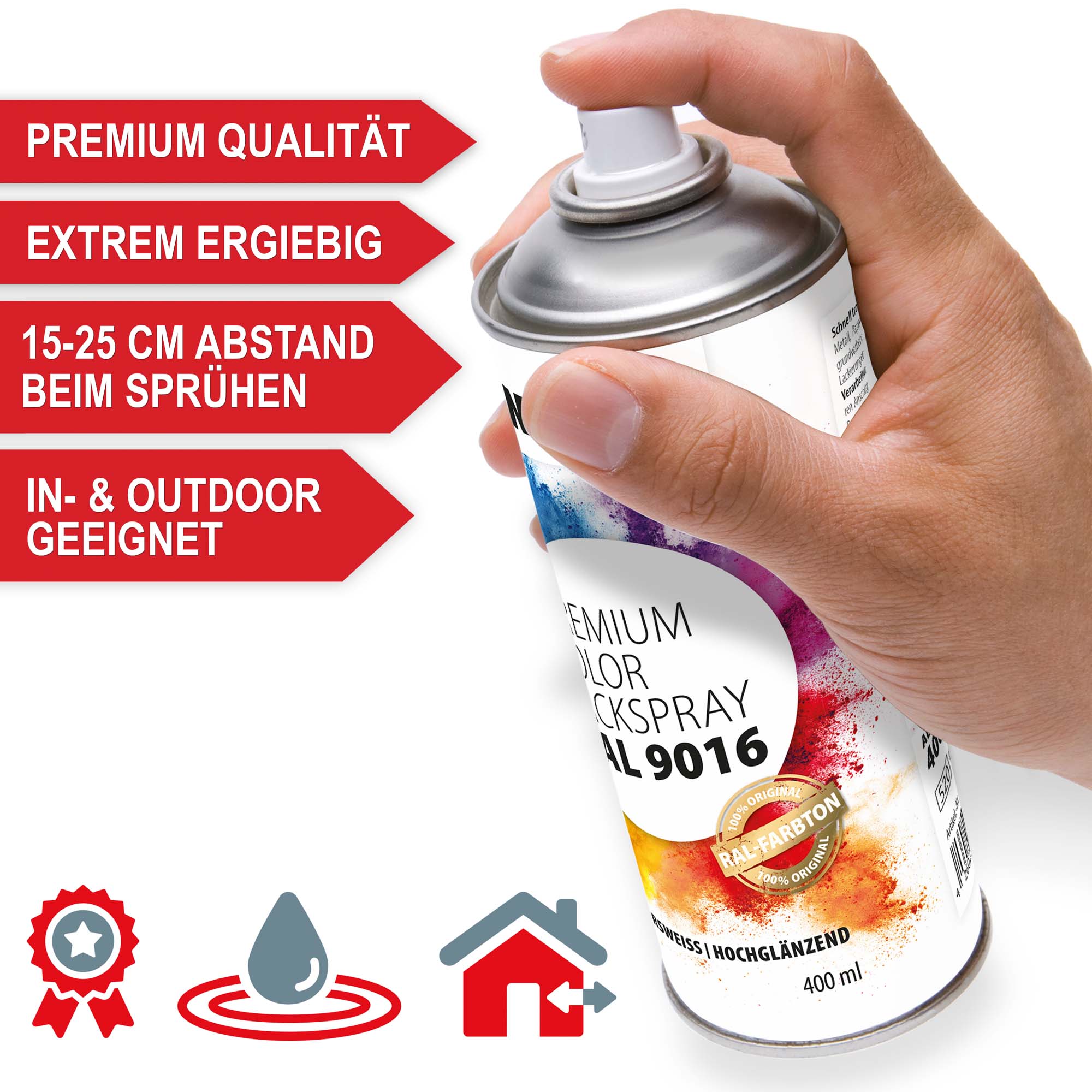 Lackspray premium Qualität - extrem ergiebig 15-25 cm Abstand beim sprühen - spray - lack - Lackfarbe - Sprühfarbe - Sprühlack
