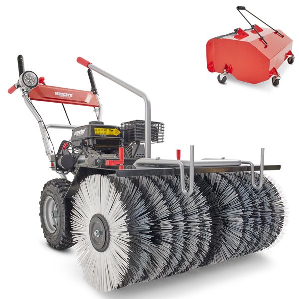 Hecht Benzin-Kehrmaschine 8660 SE Set 2 mit 80 cm Arbeitsbreite und Auffangbox 