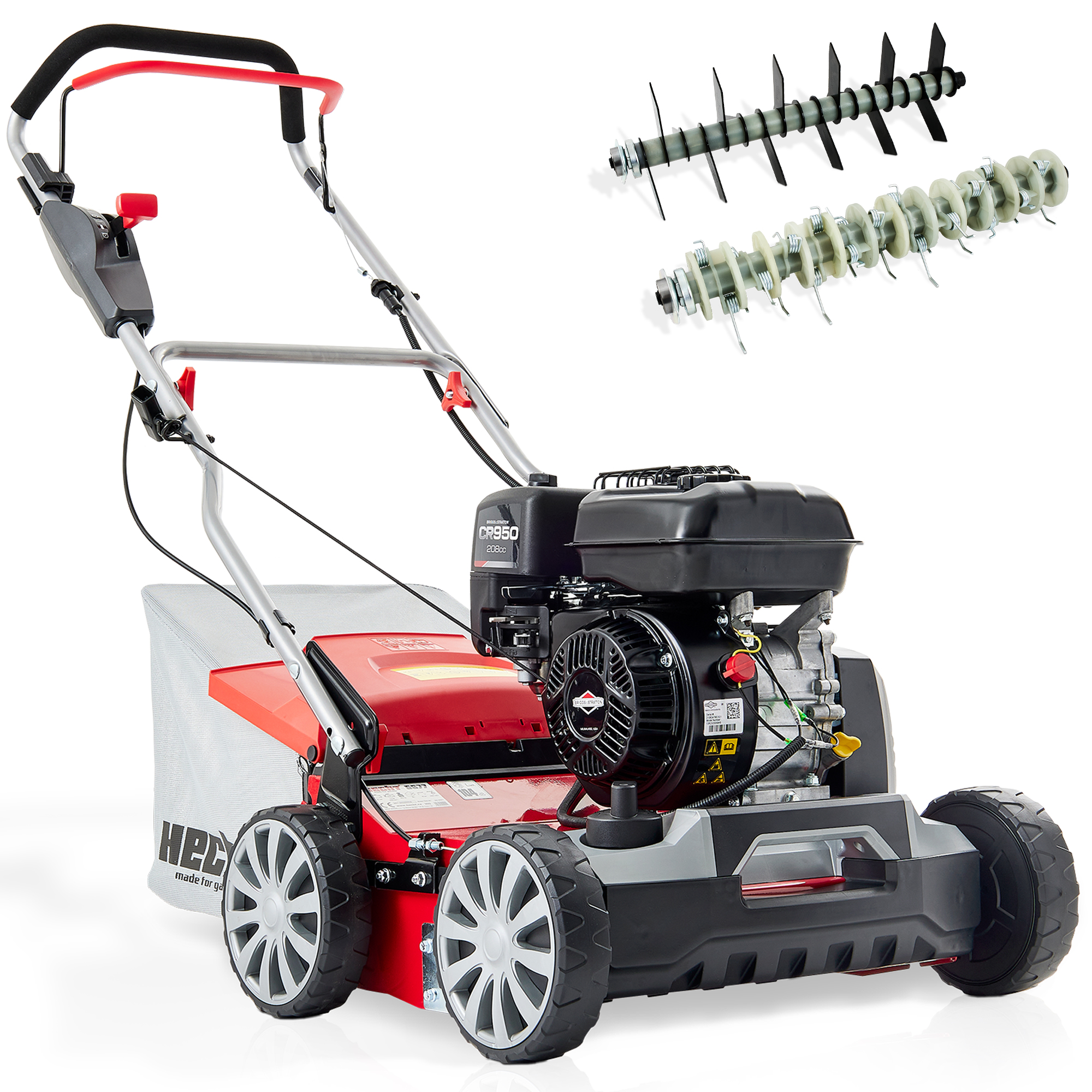 Hecht Benzin-Vertikutierer 5677 mit 40 cm Arbeitsbreite und 45 Liter Grasfangkorb 