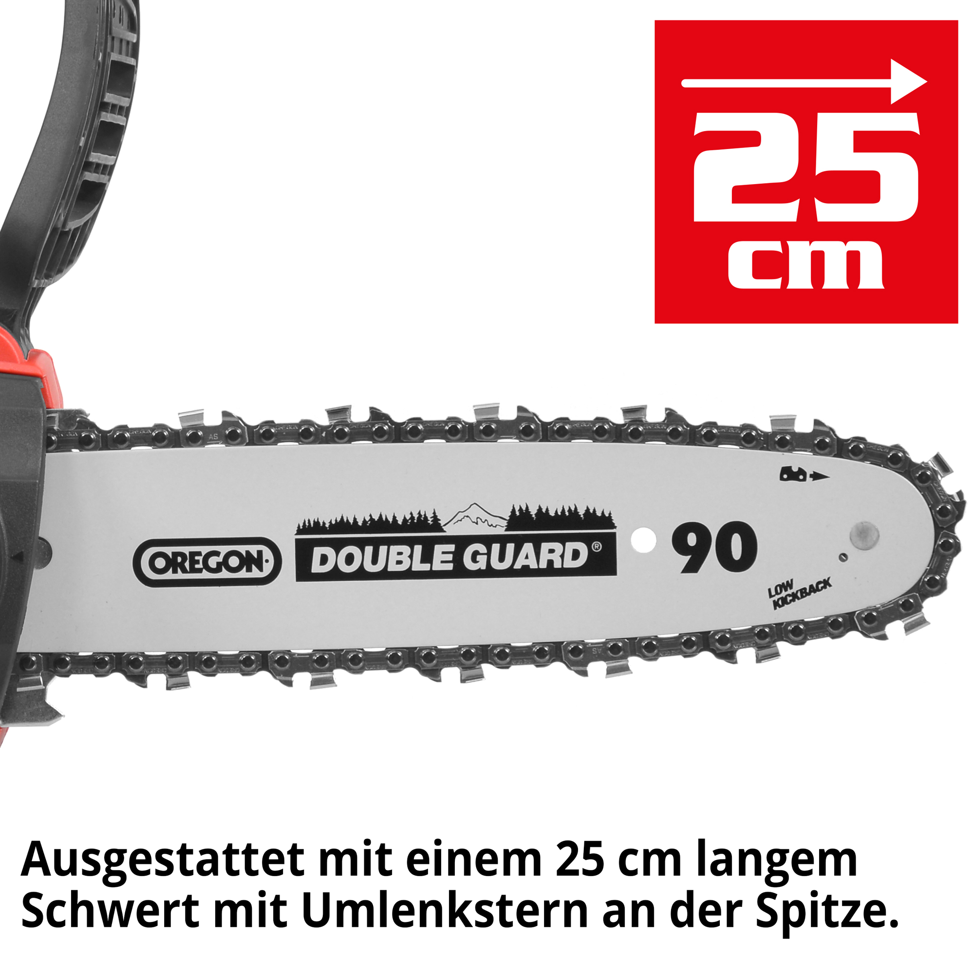 HECHT Akku Kettensäge 920 Akku Kettensäge mit Umlenkstern und langem Schwert