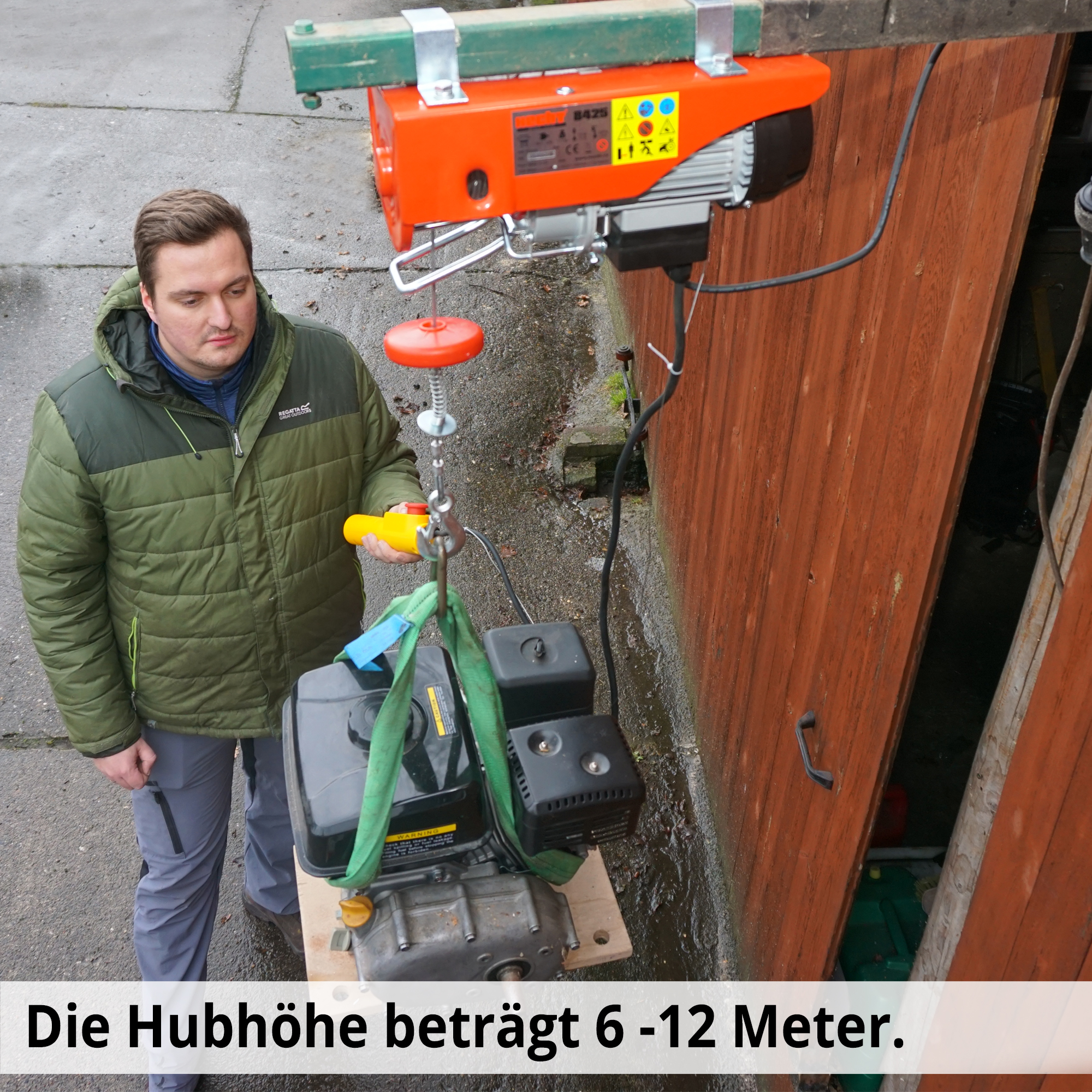HECHT 8450 Seilzugwinde mit einer Hubhöhe von 6 - 12 Meter