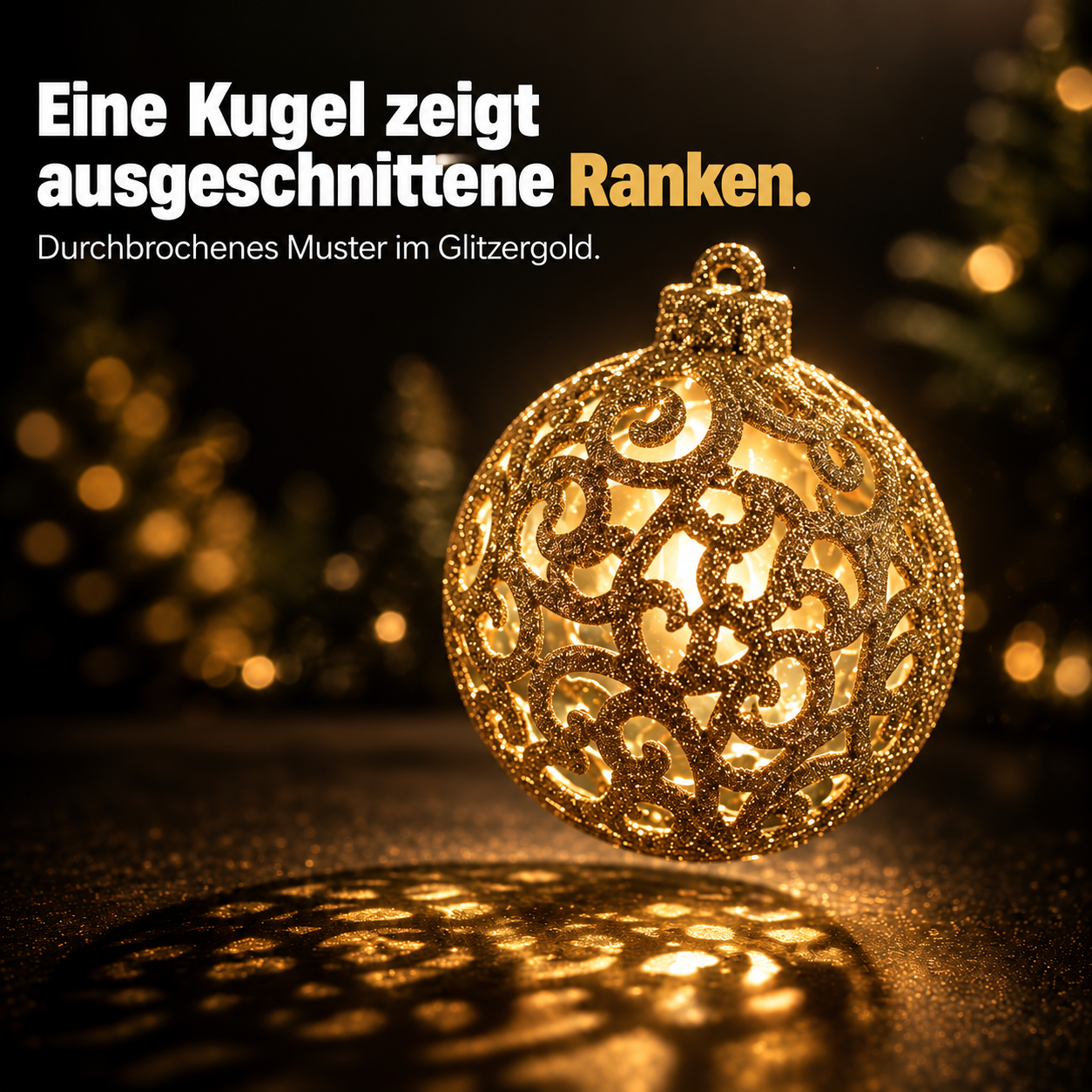 ONBEST Baumschmuck: Edle Weihnachtskugel mit durchbrochenem Muster (Dieses Bild wurde mit Hilfe von KI generiert.)