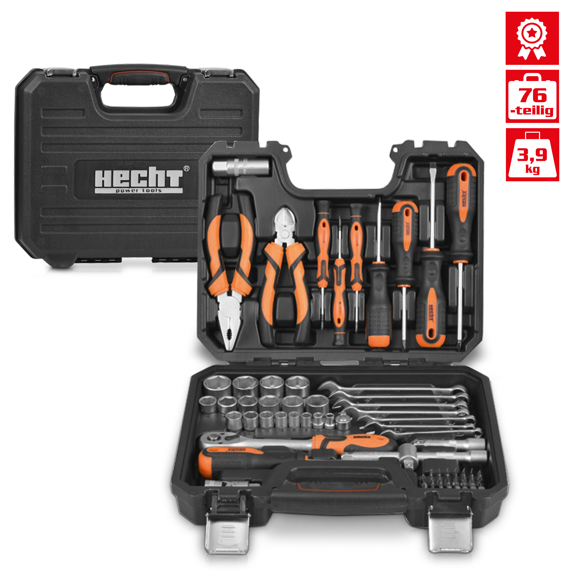 Werkzeugkoffer HECHT – umfangreiches Steck- und Schraubwerkzeugset im robusten Transportkoffer Werkzeugkoffer HECHT – umfangreiches Steck- und Schraubwerkzeugset im robusten Transportkoffer