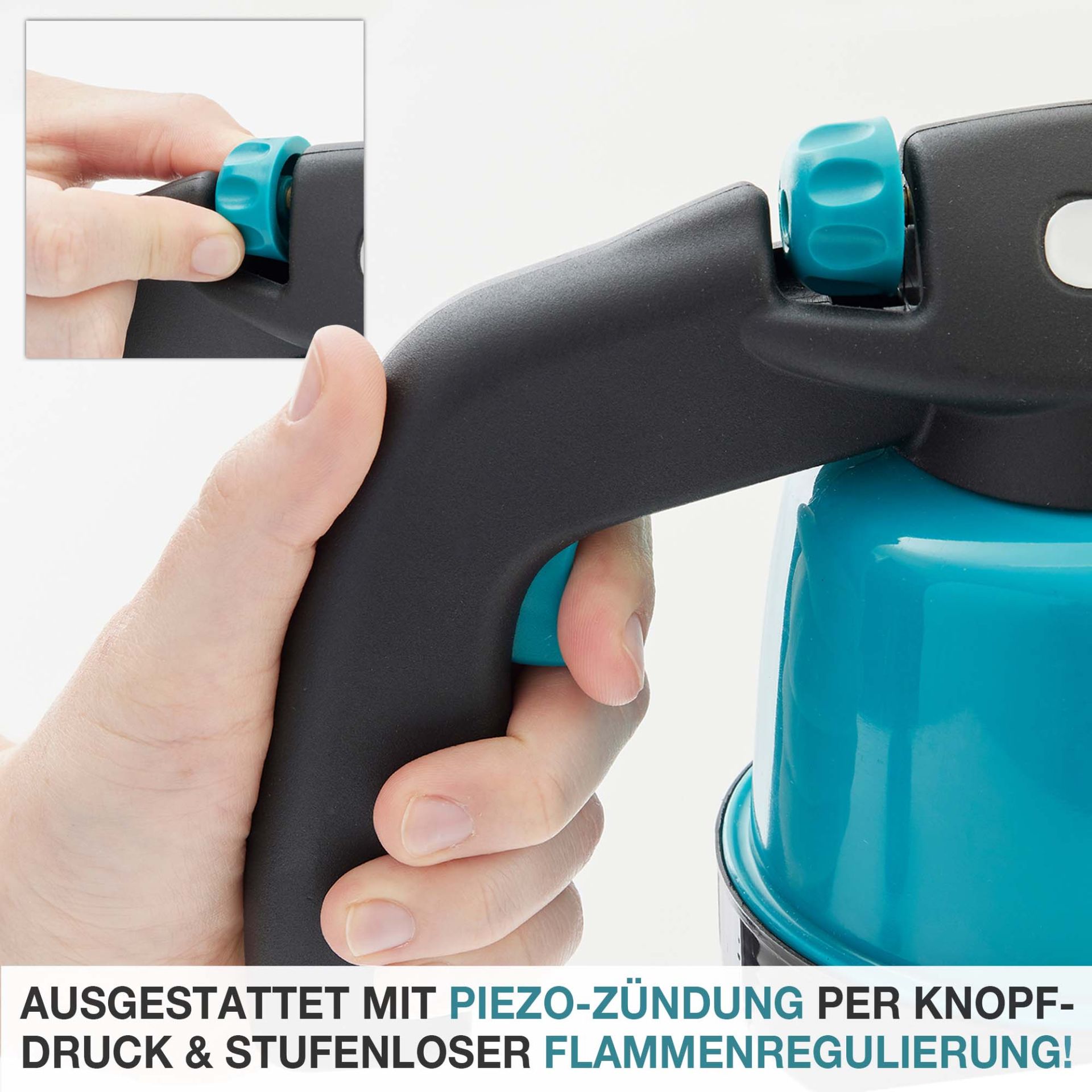 TOM Lötbrenner GB-190; Integrierte Zündung und stufenlos regulierbare Flamme