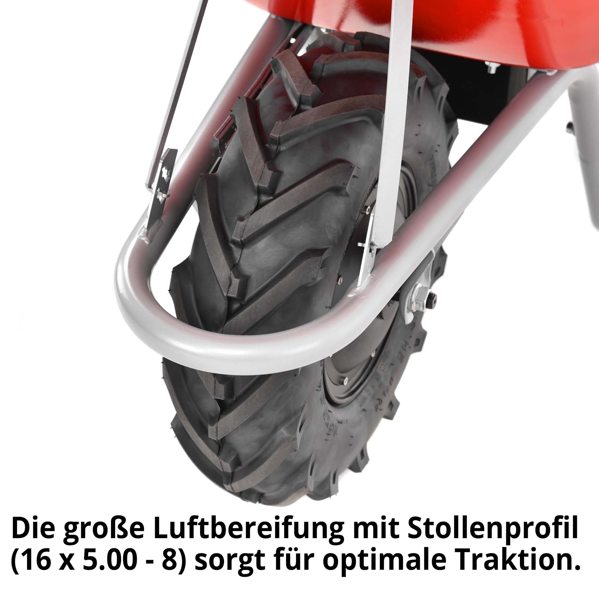 Elektro-Schubkare mit Stollenprofil für optimale Traktion 