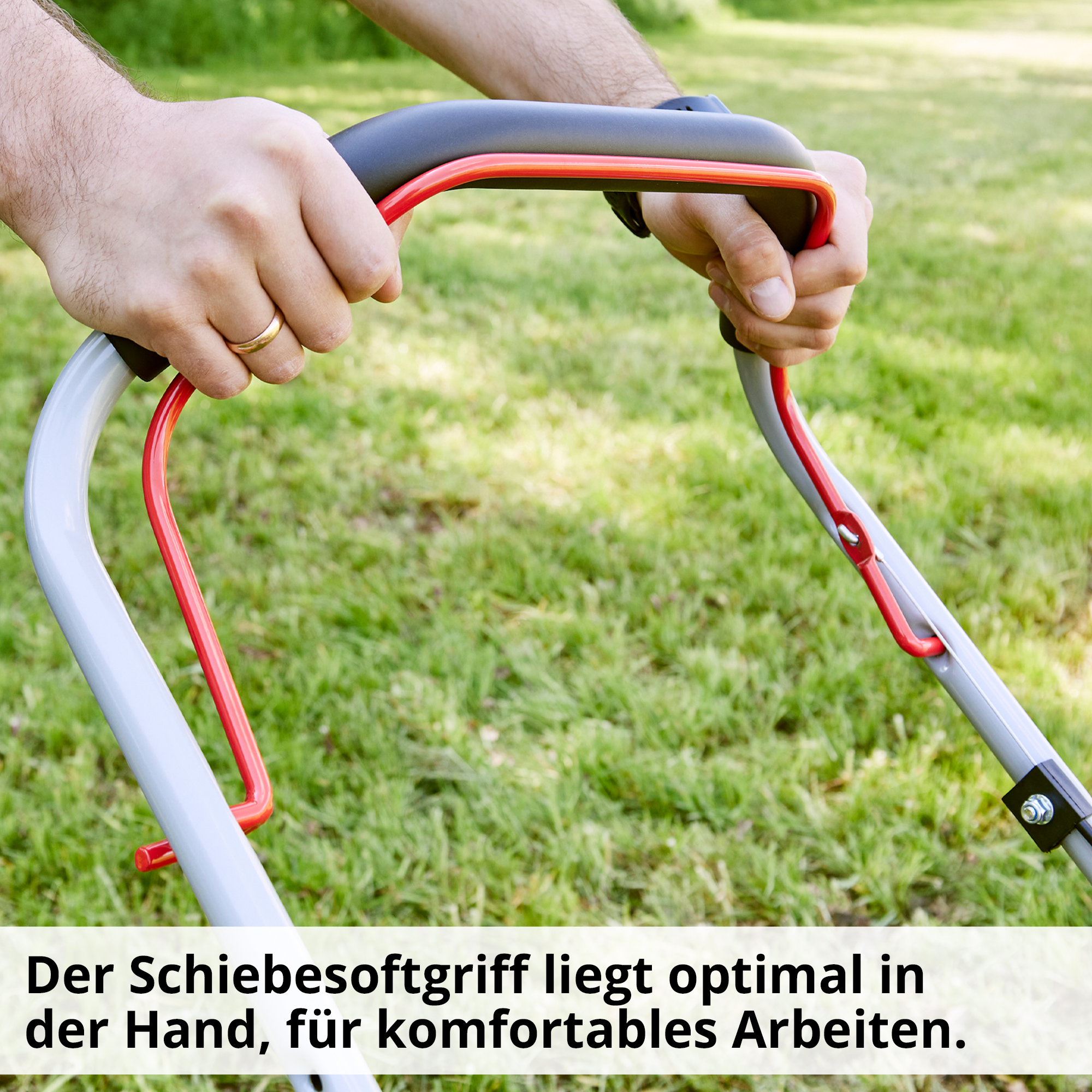 Benzinrasenmäher mit Schiebestoffgriff für angenehmes Arbeiten 
