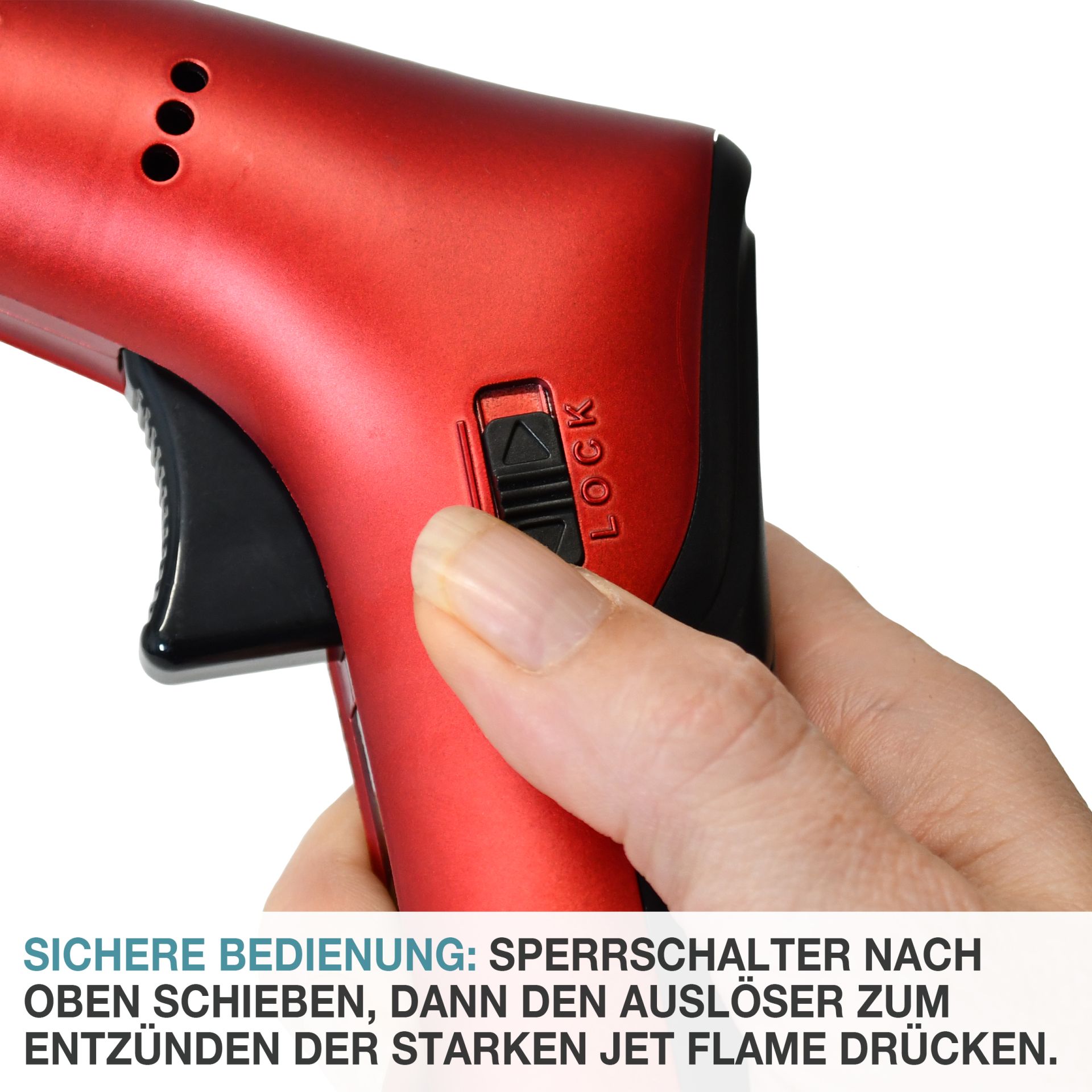 TOM Jetbrenner GB-500; Sperrschalter für mehr Sicherheit