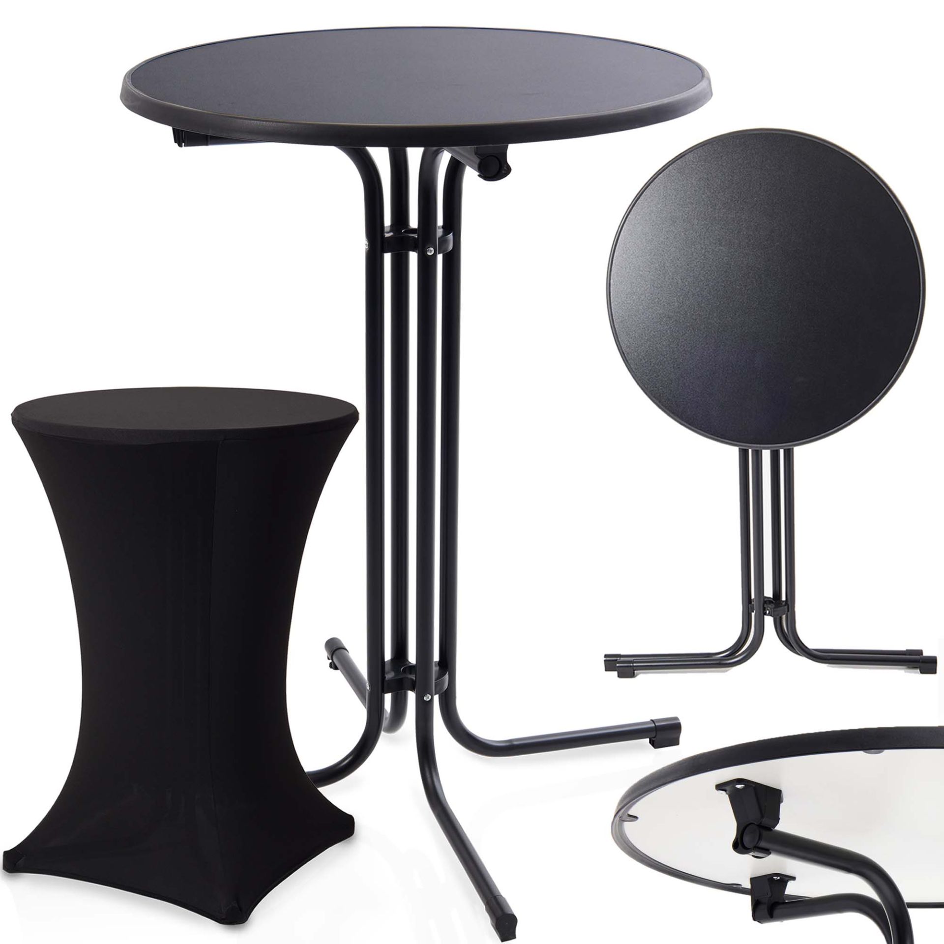 ONBEST, Stehtisch mit Tischhusse schwarz, Artikelnummer 43914