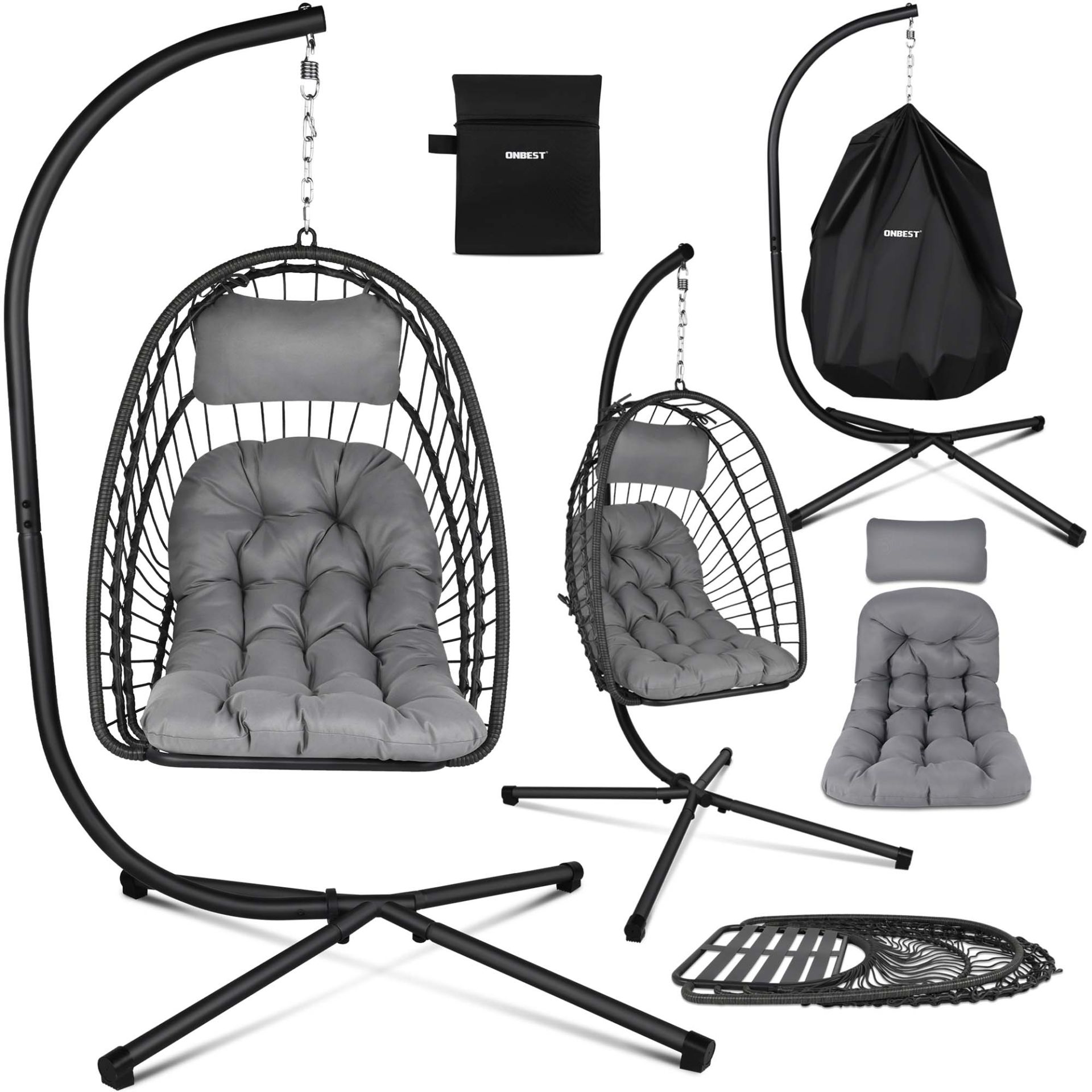 ONBEST, Hängesessel grau, Artikelnummer 44254 ONBEST, Hängesessel grau, Artikelnummer 44254