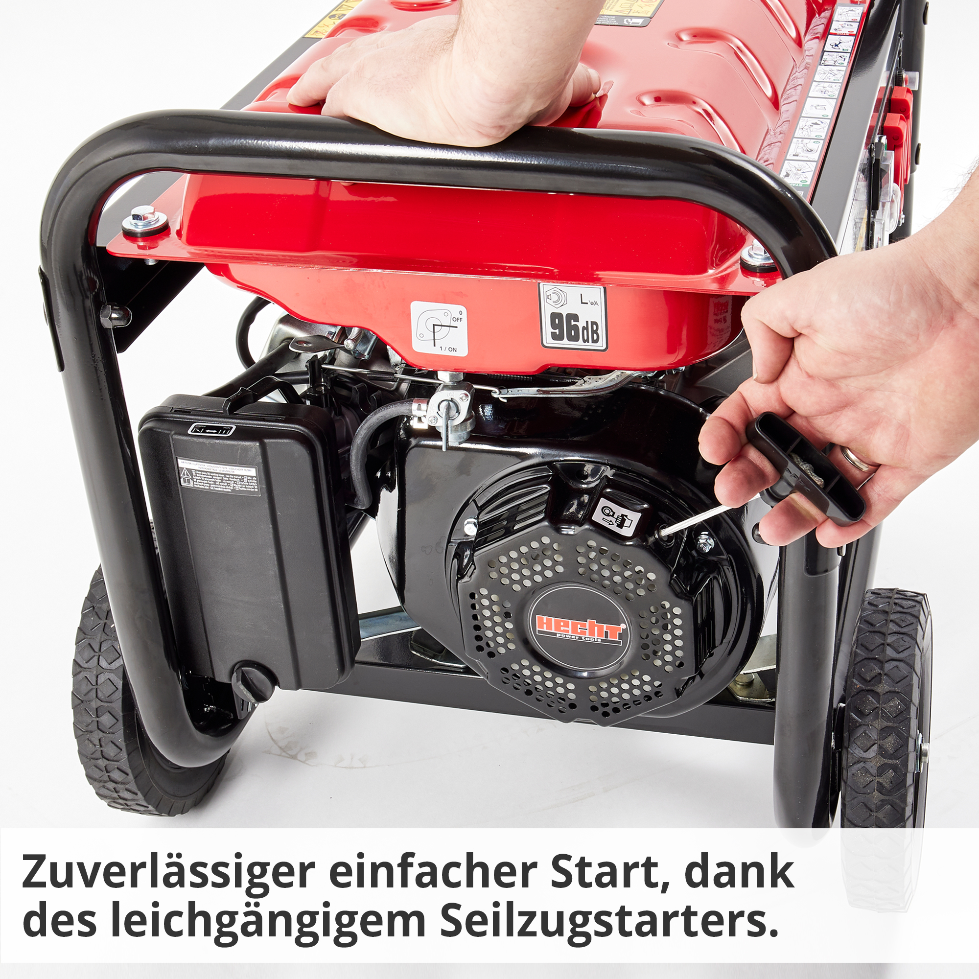 Notstromaggregat Benzin; zuverlässiger einfacher Start, dank des leichtgängigem Seilzugstarters Notstromaggregat Benzin; zuverlässiger einfacher Start, dank des leichtgängigem Seilzugstarters