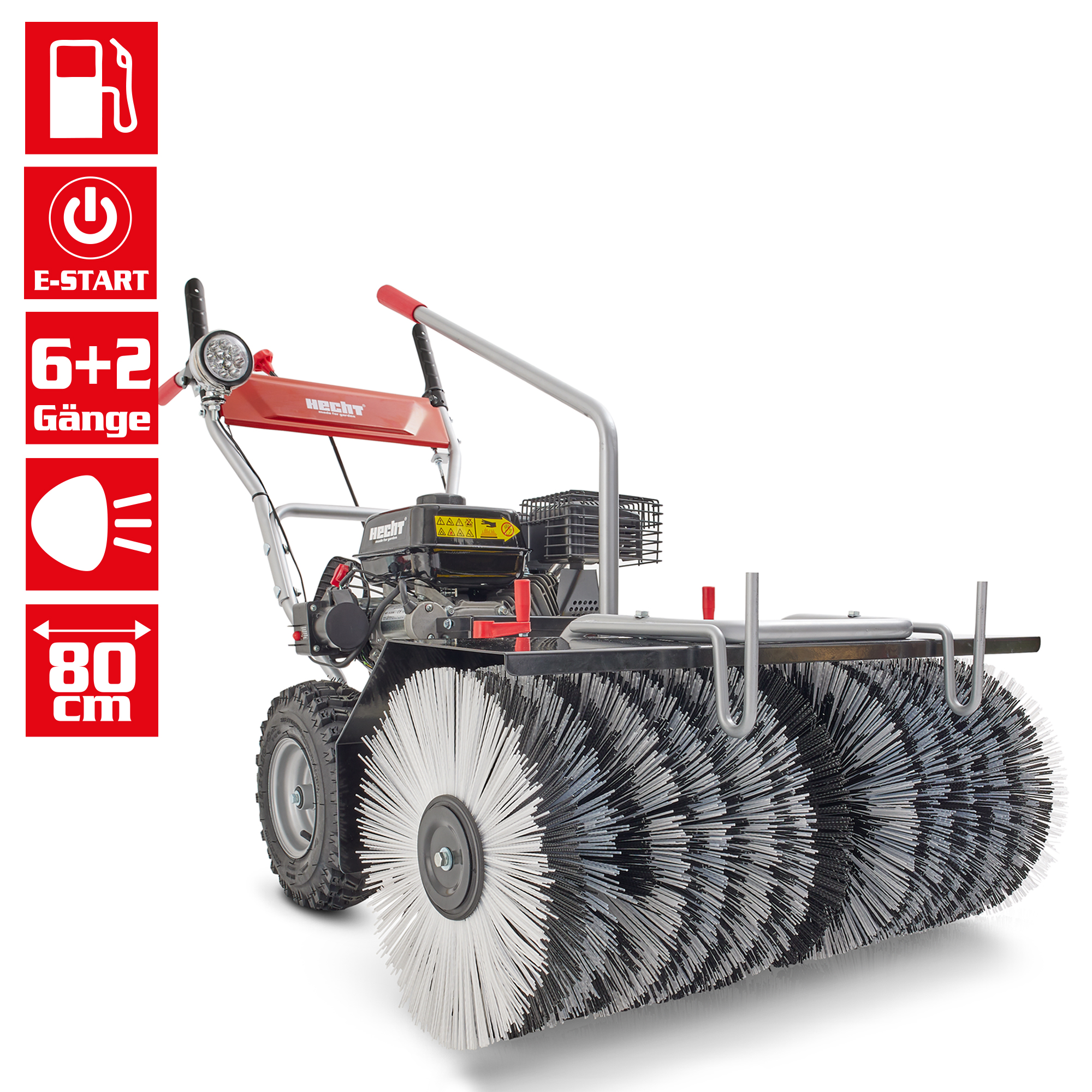 Hecht Benzin-Kehrmaschine SE mit 80 cm Arbeitsbreite und Easy Fix System
