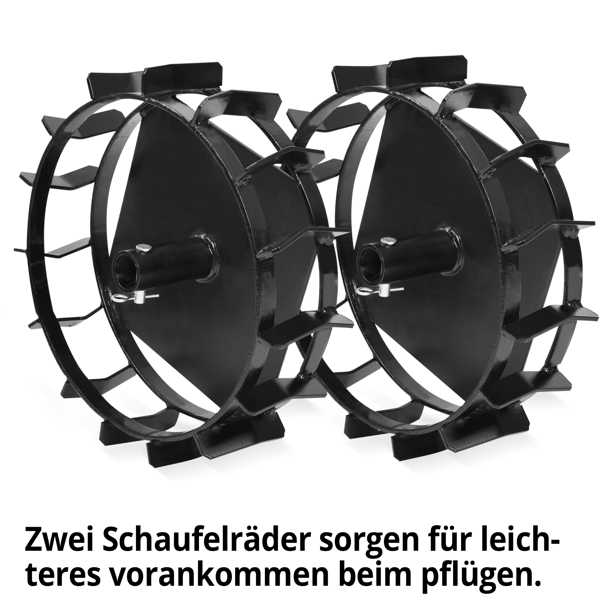 Schaufelradsatz; Zwei Schaufelräder sorgen für leichteres Vorankommen beim Pflügen