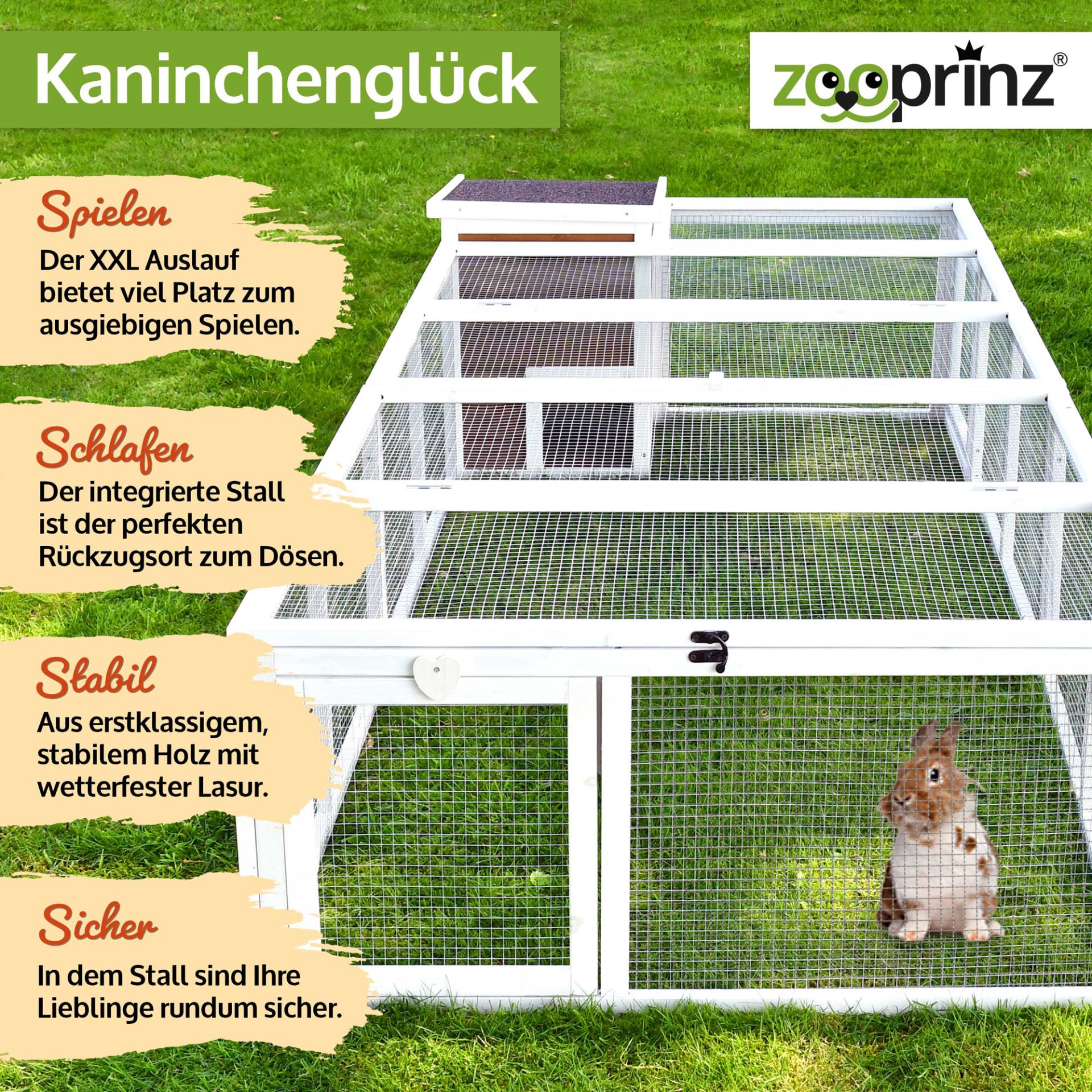Hasenstall Rabbit Run Comfort; Schlafen, Spielen, Sicherheit