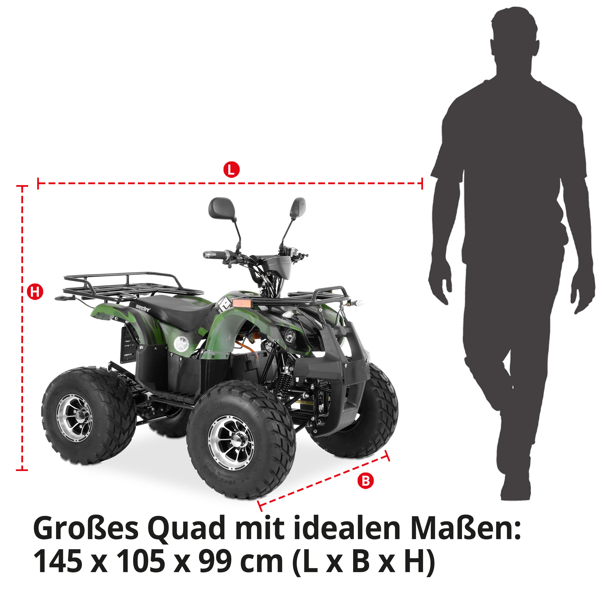 HECHT Elektro-Quad Army 56155  Maße und Größe HECHT Elektro-Quad Army 56155  Maße und Größe
