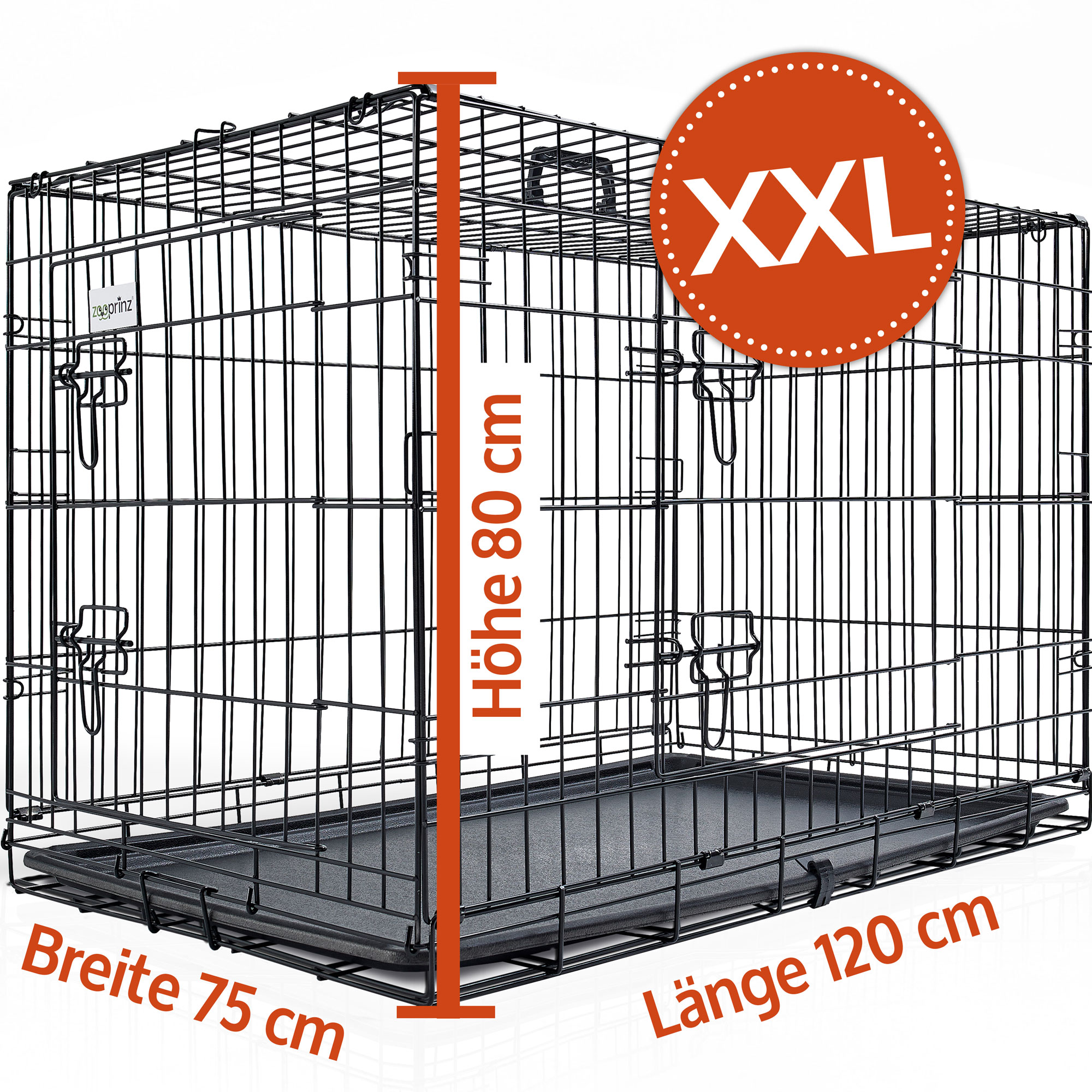 zooprinz Hundekäfig XXL stabil und sicher aus Eisengitter gefertigt