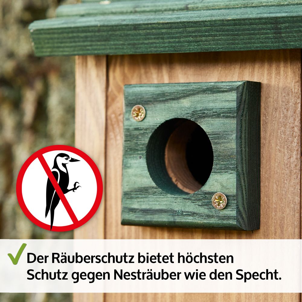 Nistkasten; Räuberschutz gegen Spechte