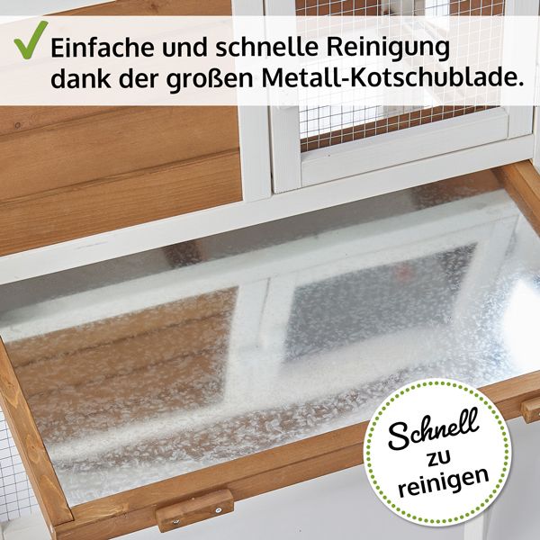 Hasenstall Hofstadl; Kotschublade zur einfachen Reinigung