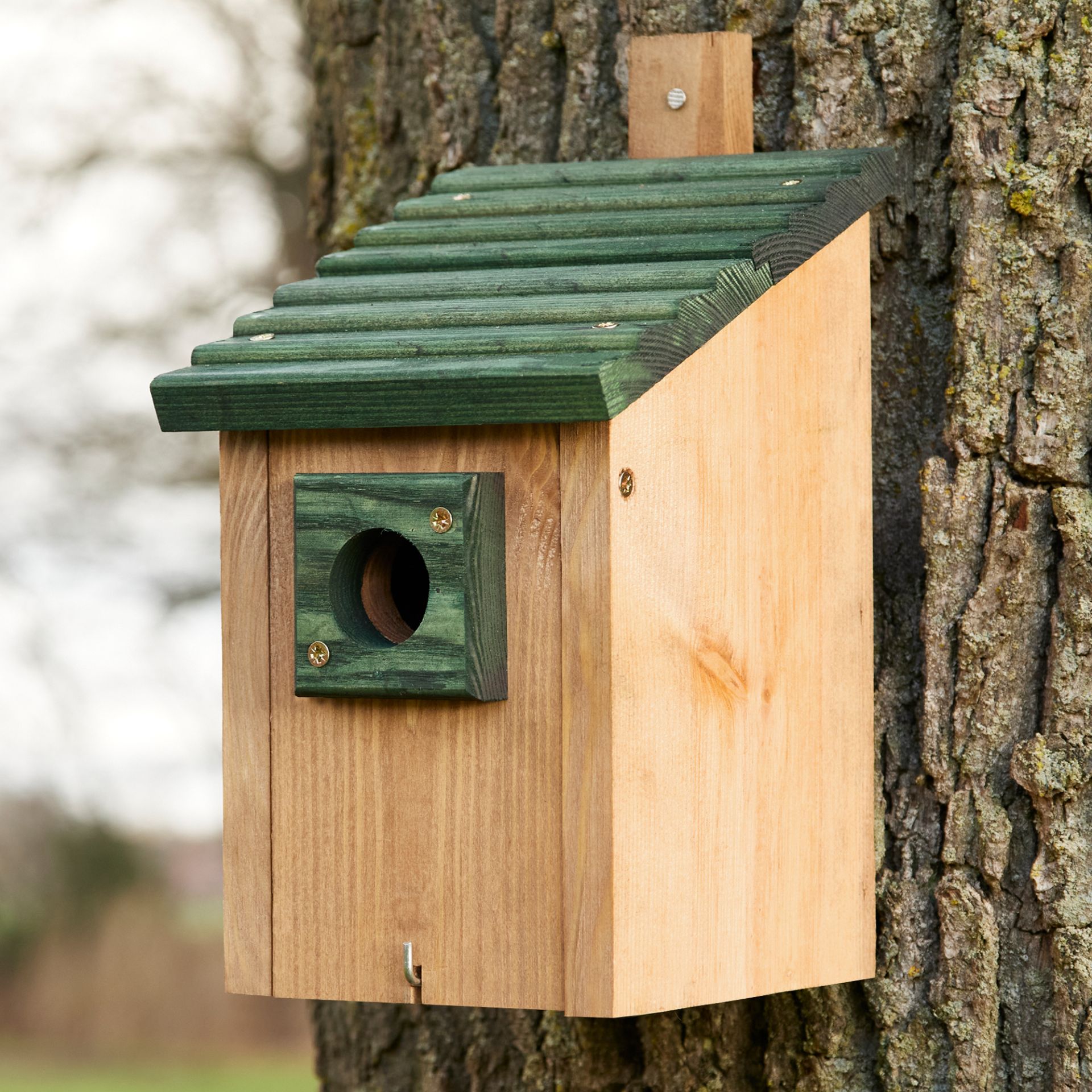 Zooprinz Nistkasten 333 Braun - Grünes Pultdach