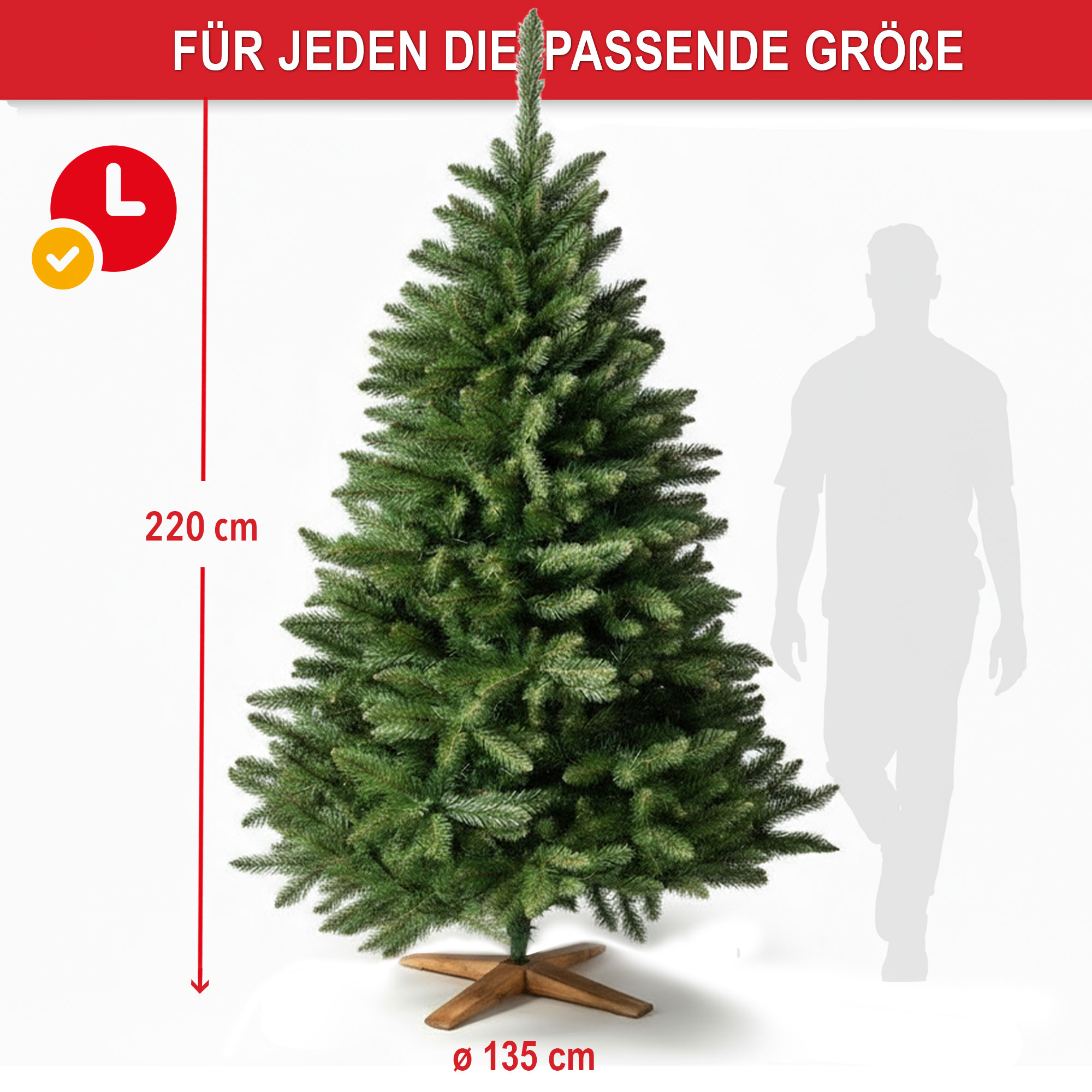 Großer Weihnachtsbaum - Weihnachtsbaum Classic 2,20 m hoch