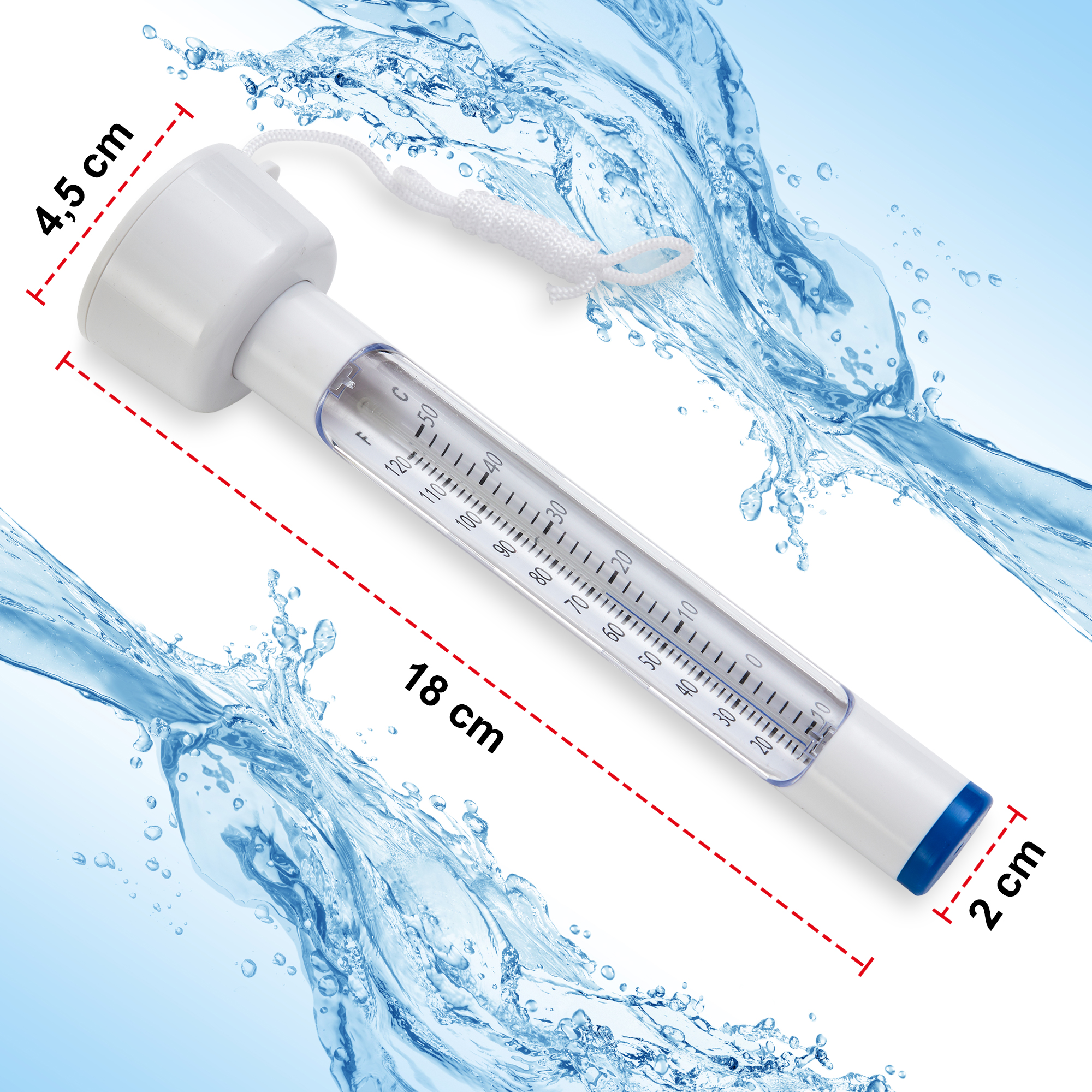 Hecht 060504 Wasser Thermometer; Mit idealen kompakten Maßen