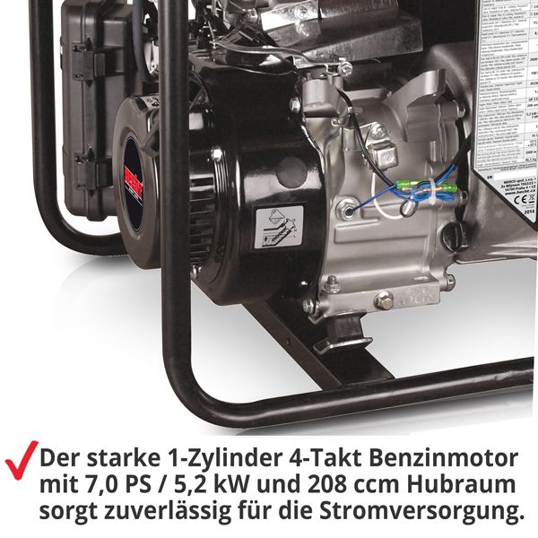 HECHT Stromaggregat GG 3300 Stromaggregat mit starkem Benzinmotor
